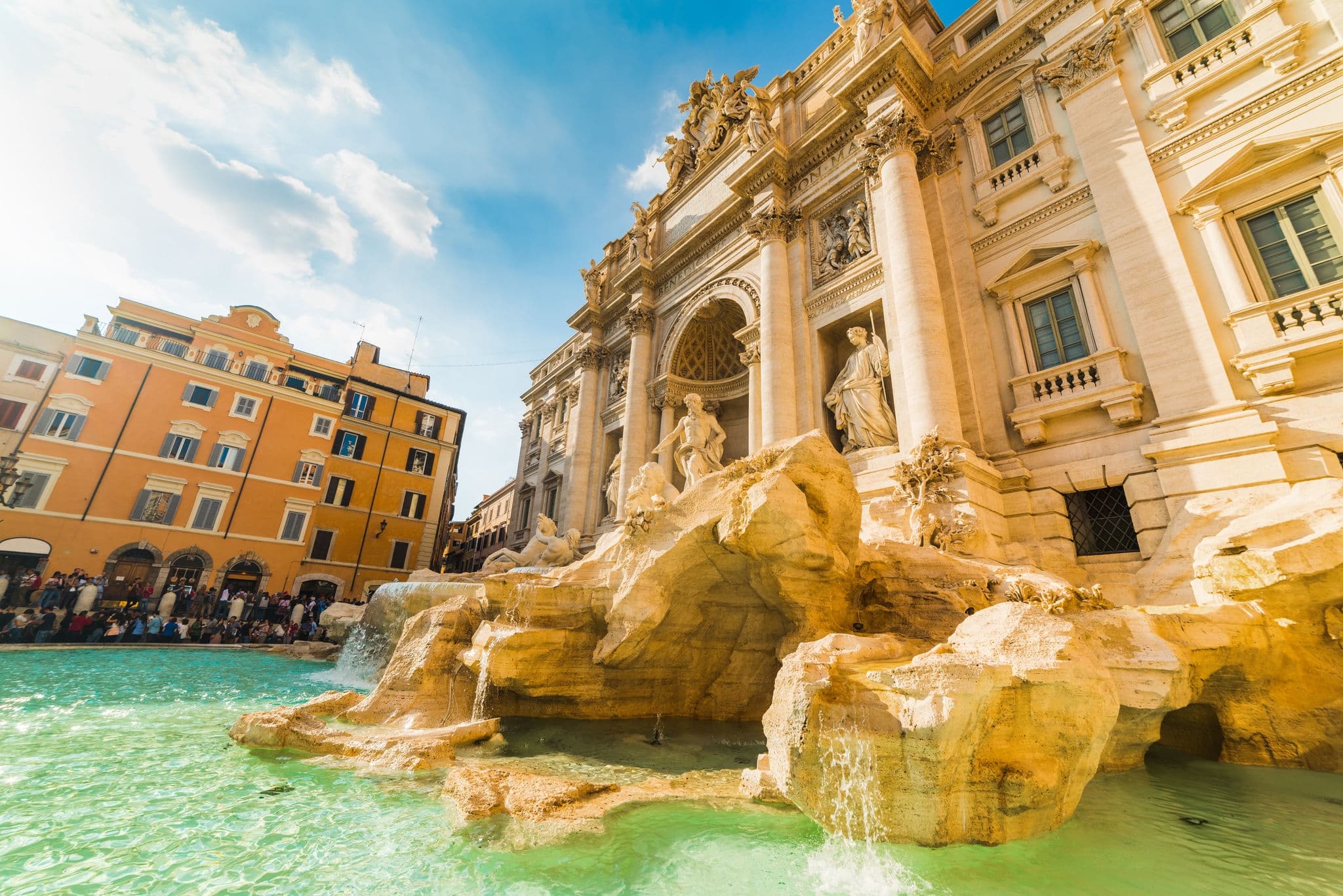 World famous Trevi fountain in Rome, Italy