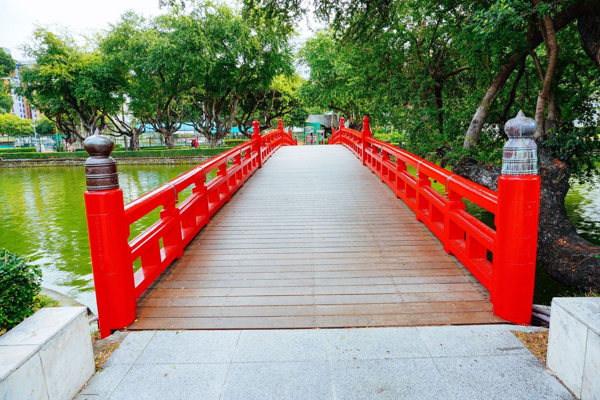 Taichung, Taiwan, Republic of China - 01 24 2024: The landscape of Taichung Park in Taichung city in Taiwan