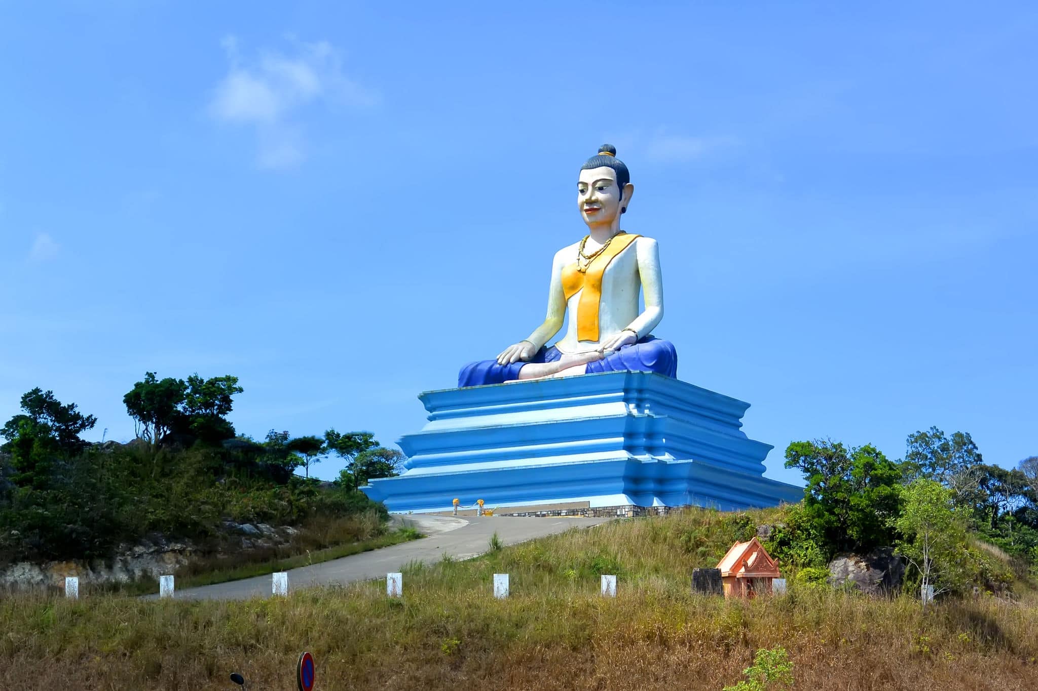 Monument to the traveler keeper Yeay Mao is installed in the Phnom Bokor mountains, Cambodia