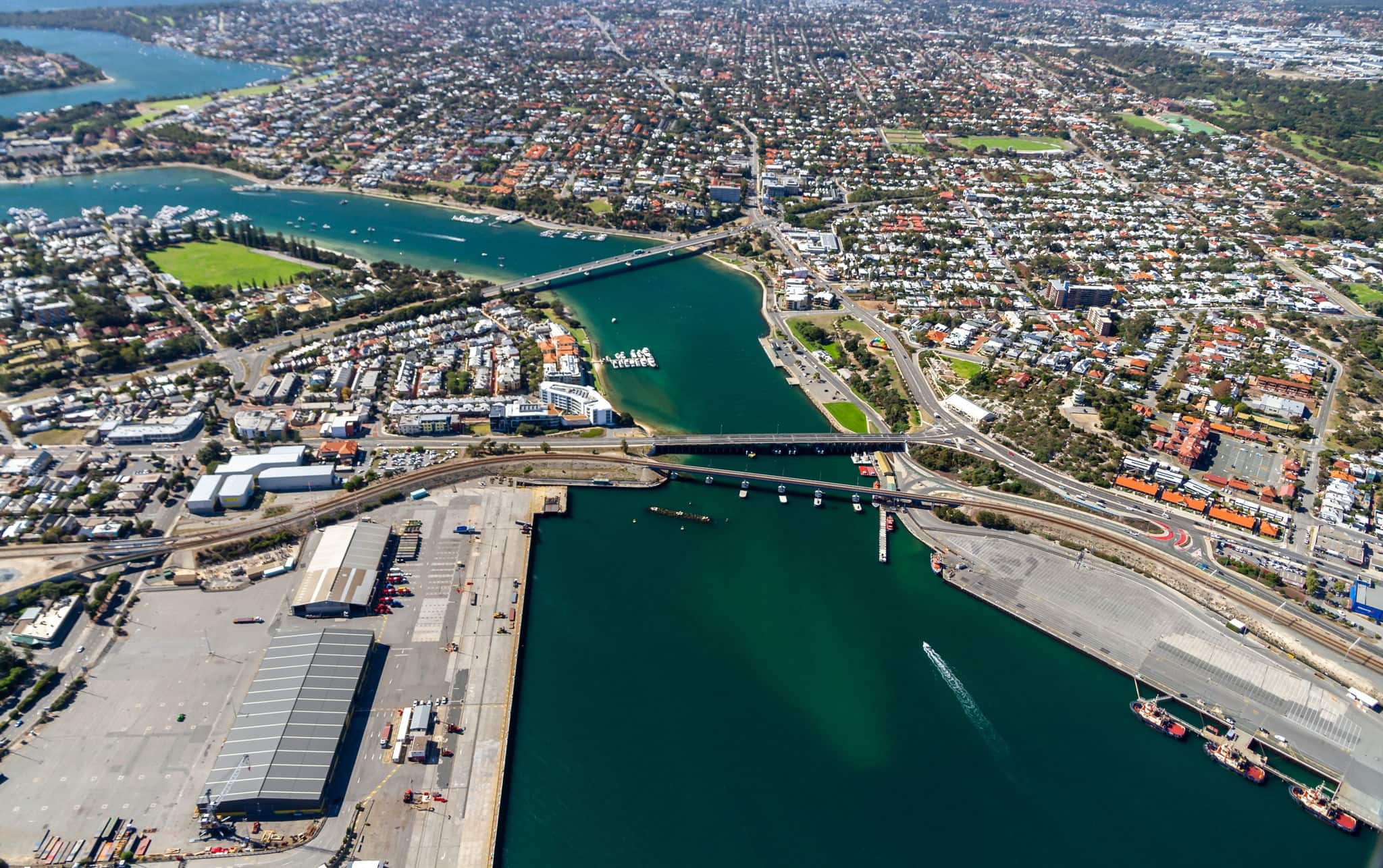 Aerial view of Fremantle, Western Australia