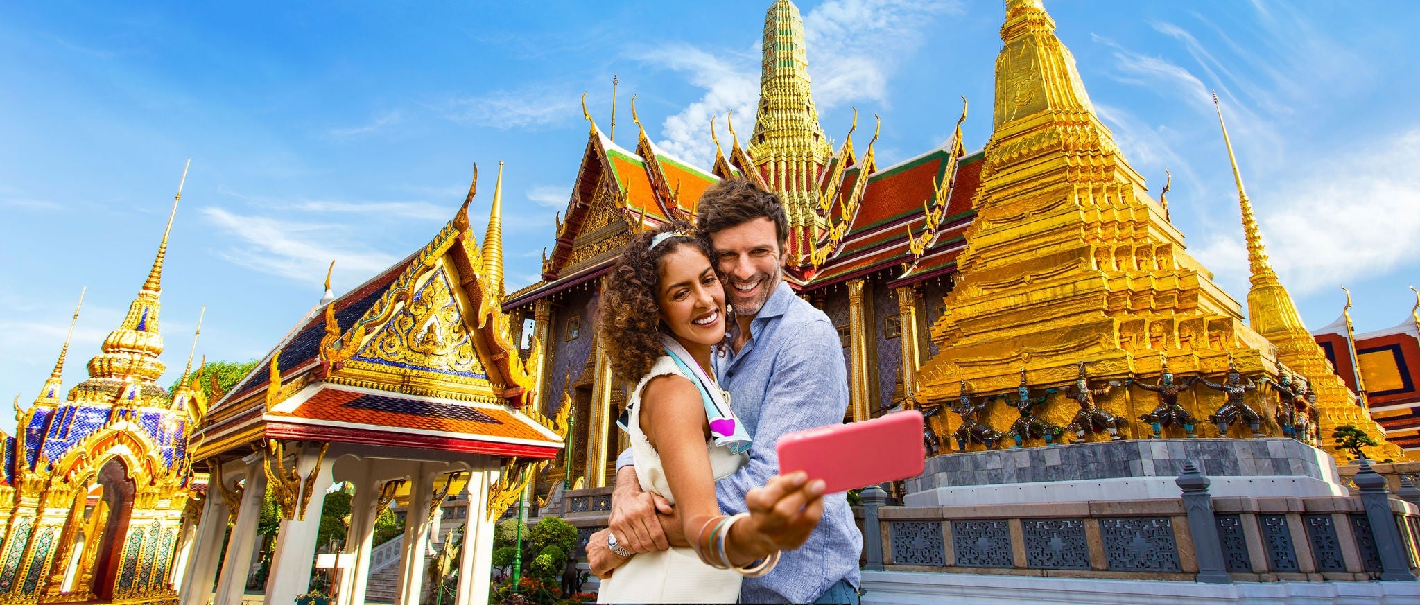 Couple taking a selfie in Bangkok