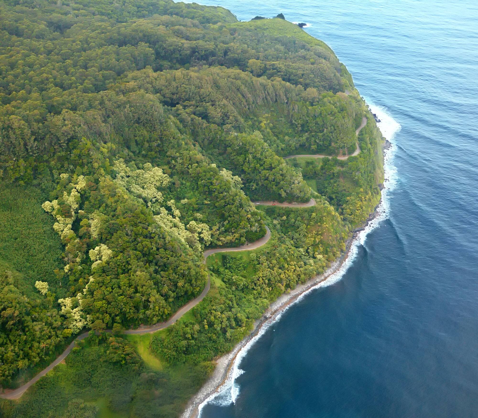 Road to Hana aerial - Maui, Hawaii