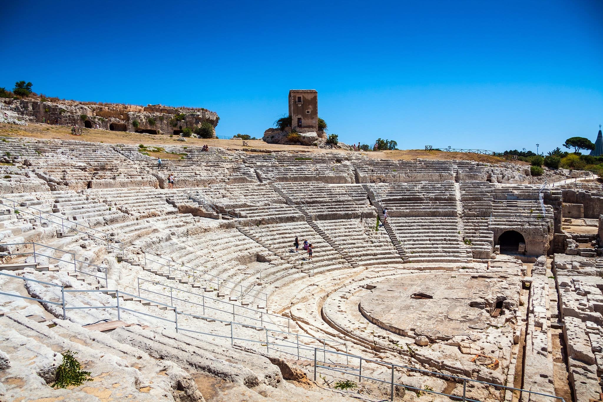 ancient greek theater in Syracuse, Parco Archeologico della Neapolis, Sicily, Italy, Unesco world heritage list 