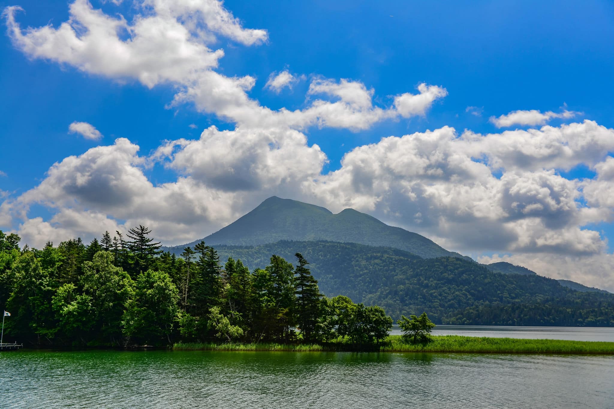 Lake Akan and Mount Oakan,Akan National Park. Hokkaido, Japan