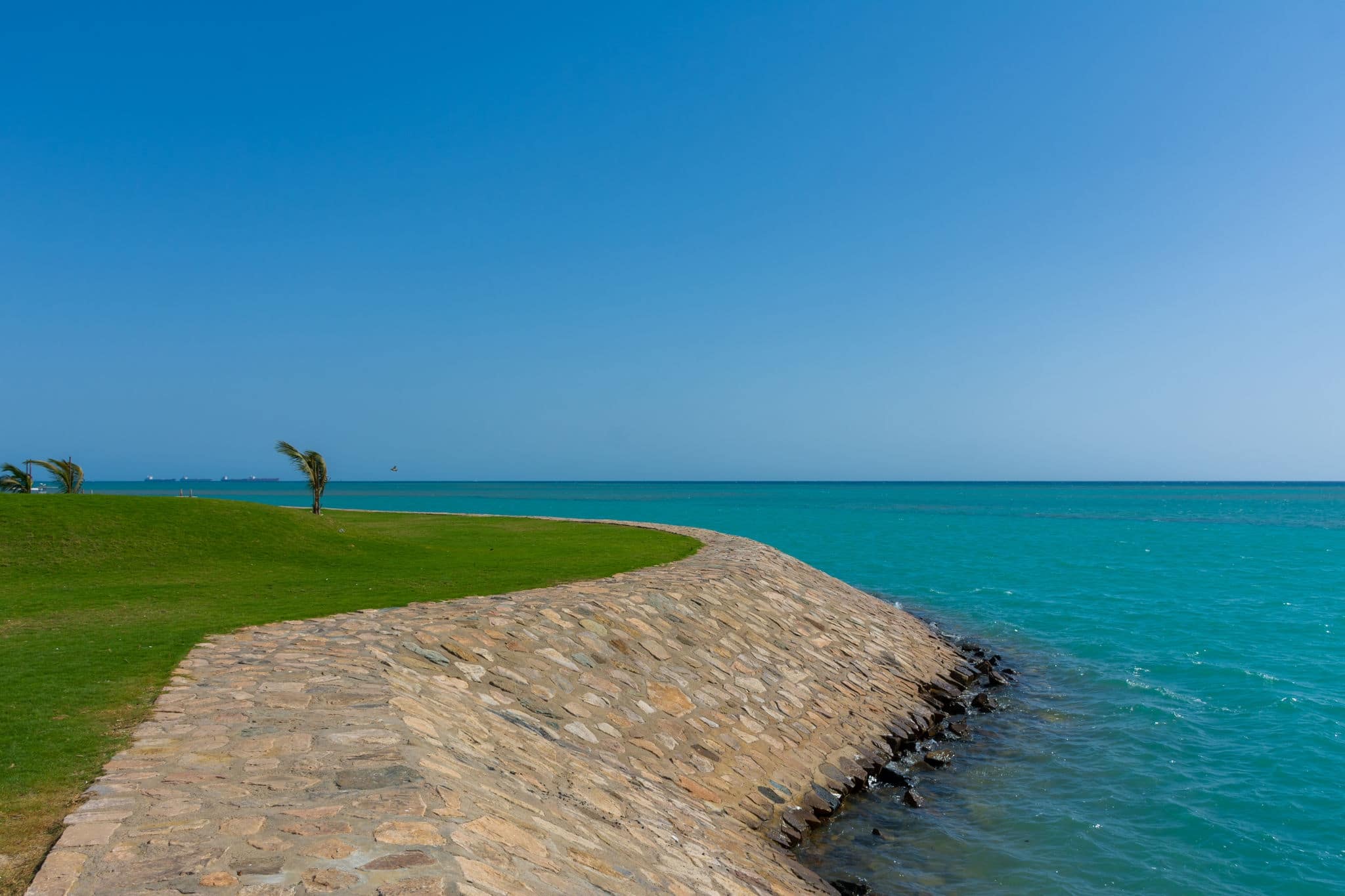 Waterfront park at sunset beach Yanbu, Saudi arabia