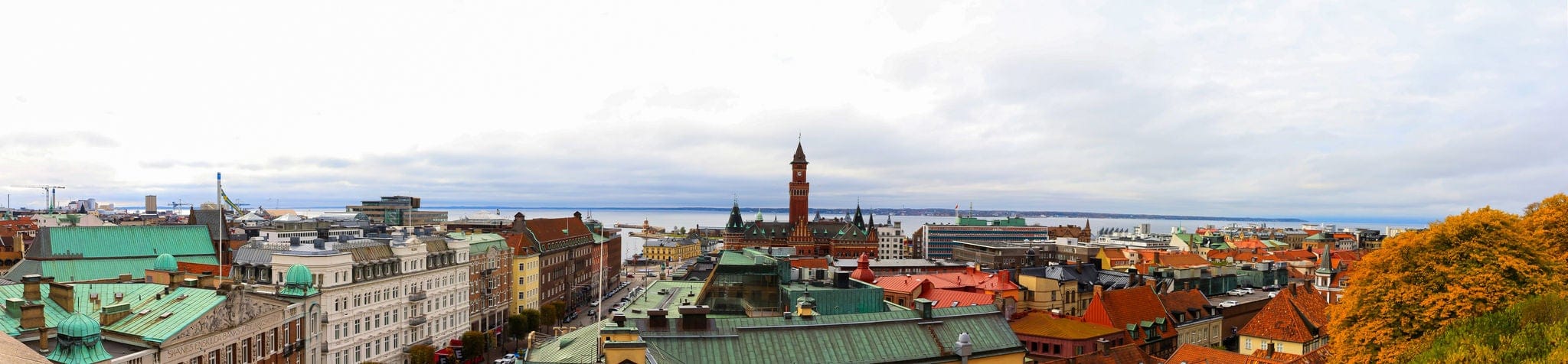 Aerial view of the beautiful city - Helsingborg, Sweden
