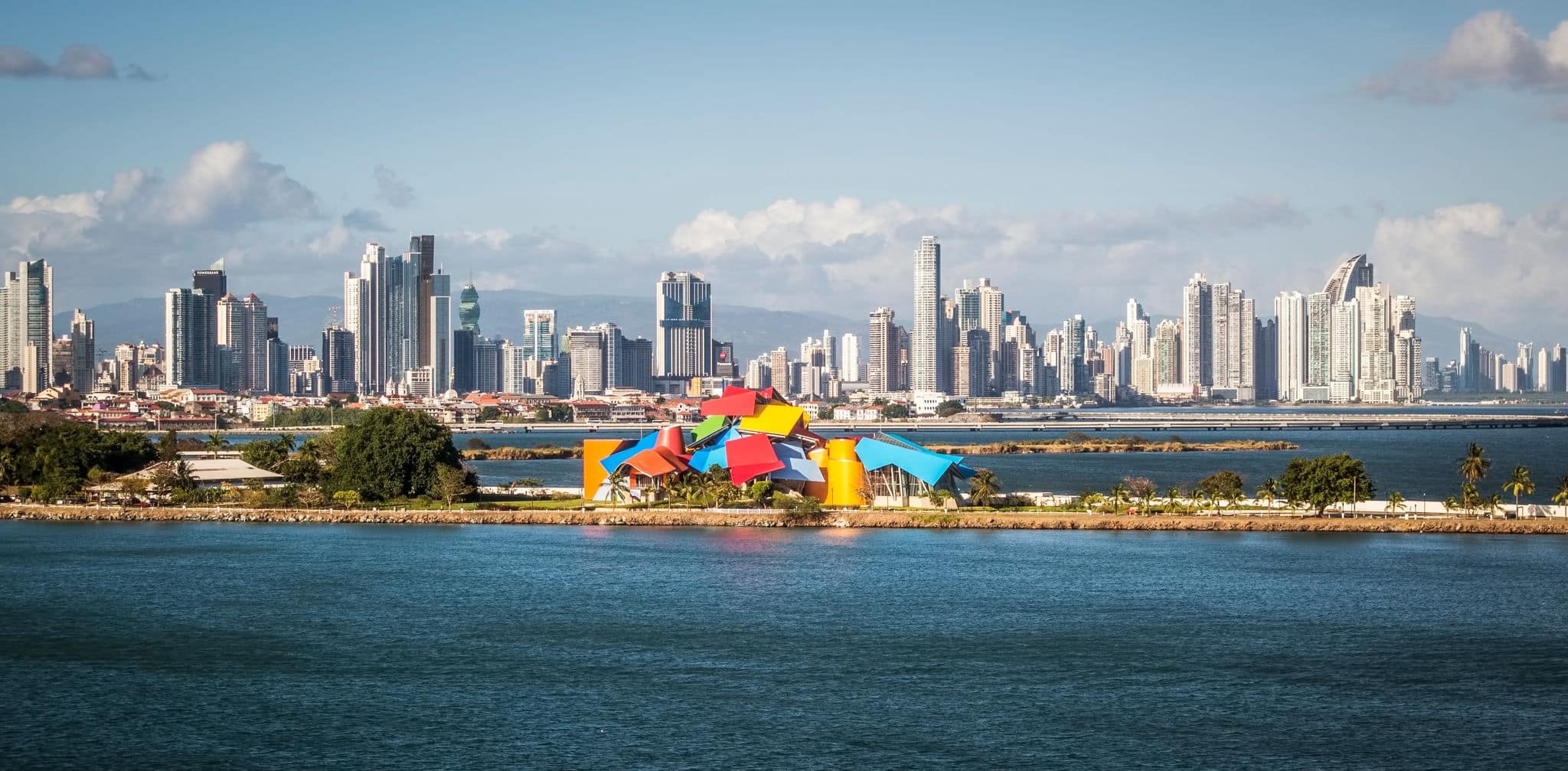 panorama of Panama City seen from the sea