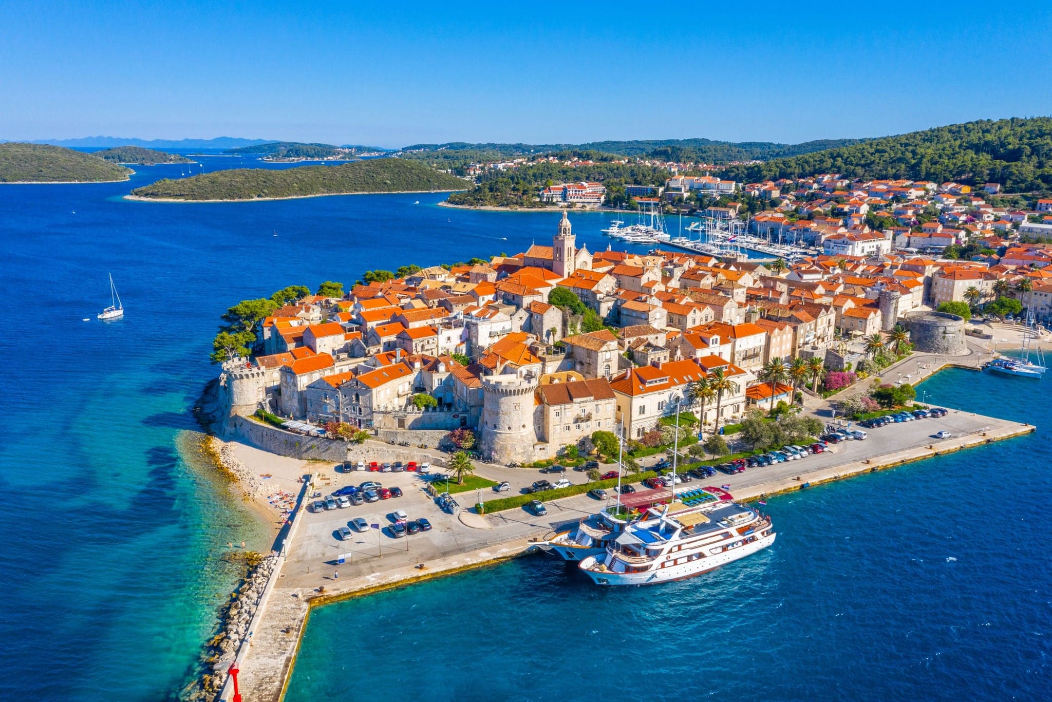 Panorama of Croatian town Korcula