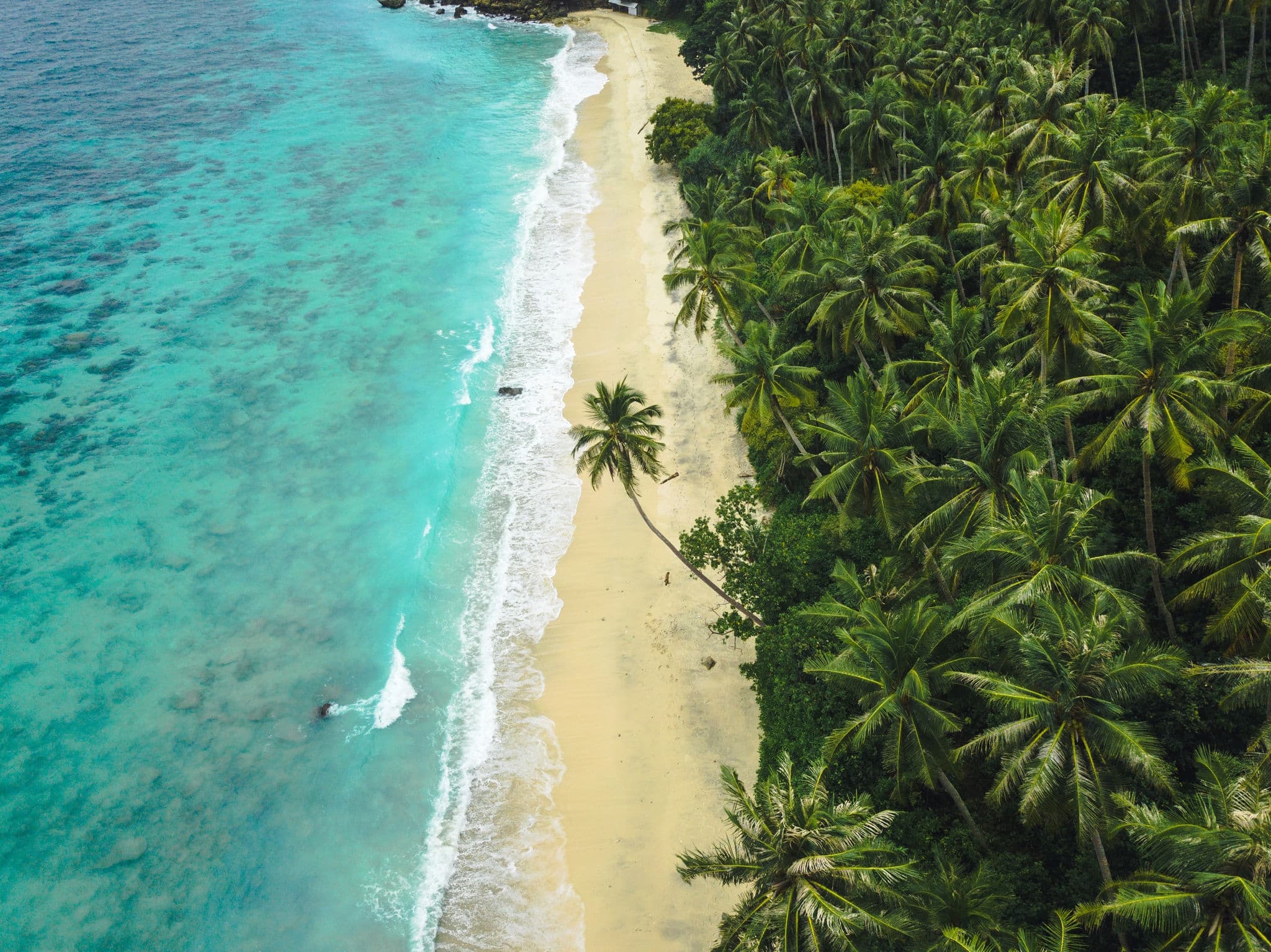 Aerial View of Tropical Island Beach, Sabang, Indonesia