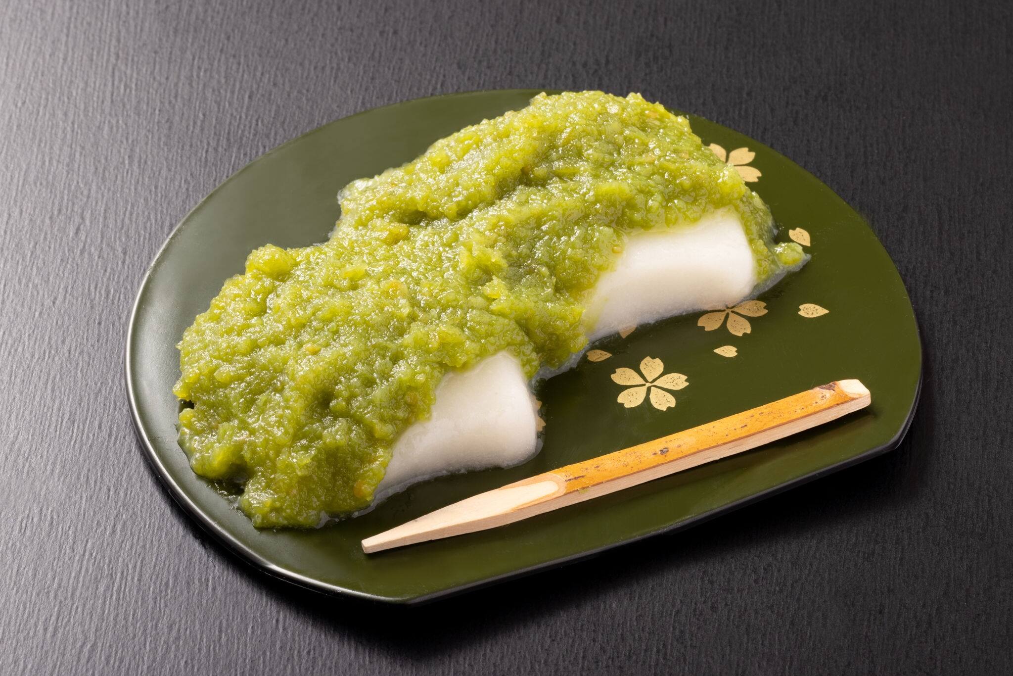 Zunda mochi is a Japanese sweet made from edamame and sugar.