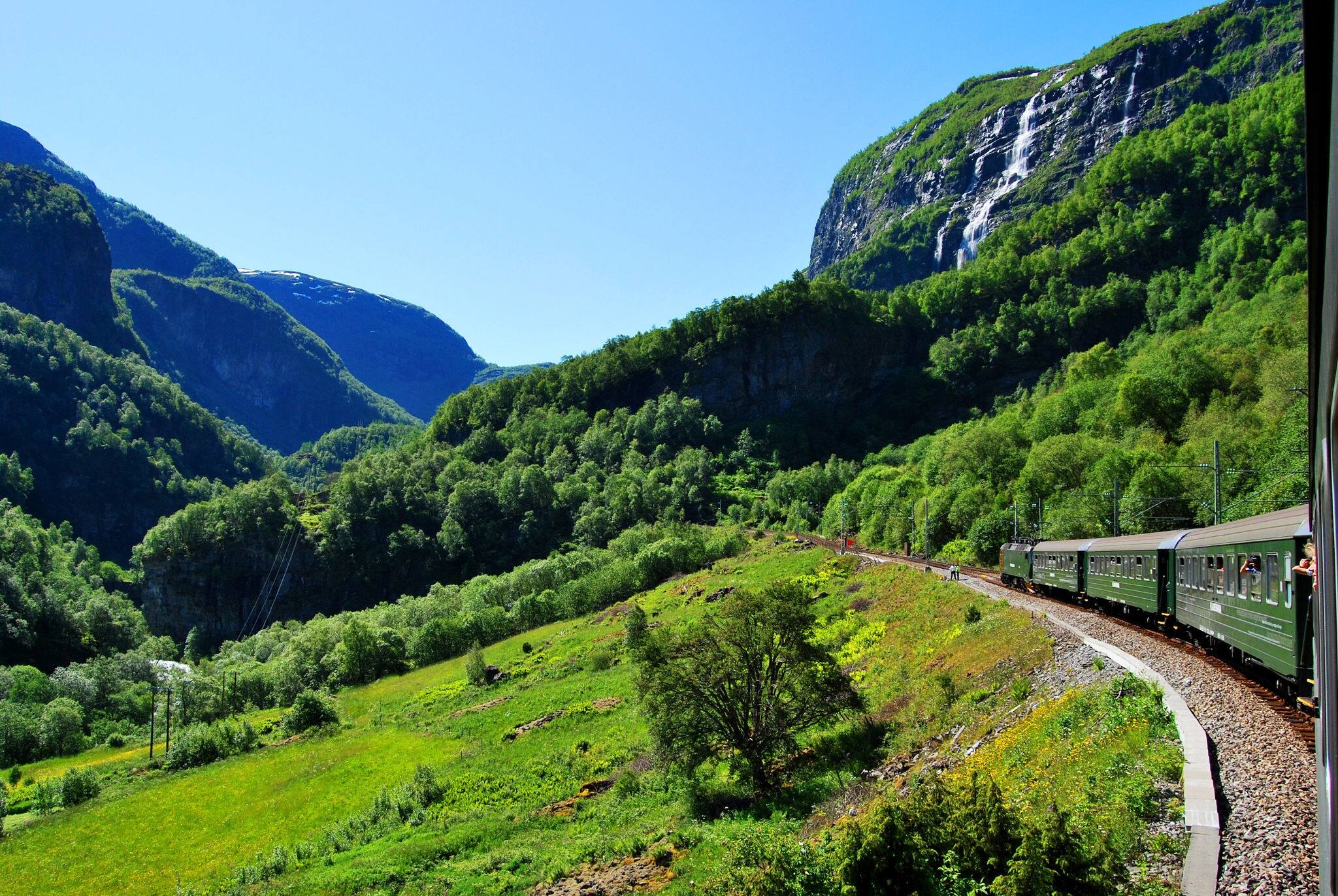 Flåm Railway, Norway. View from the train.