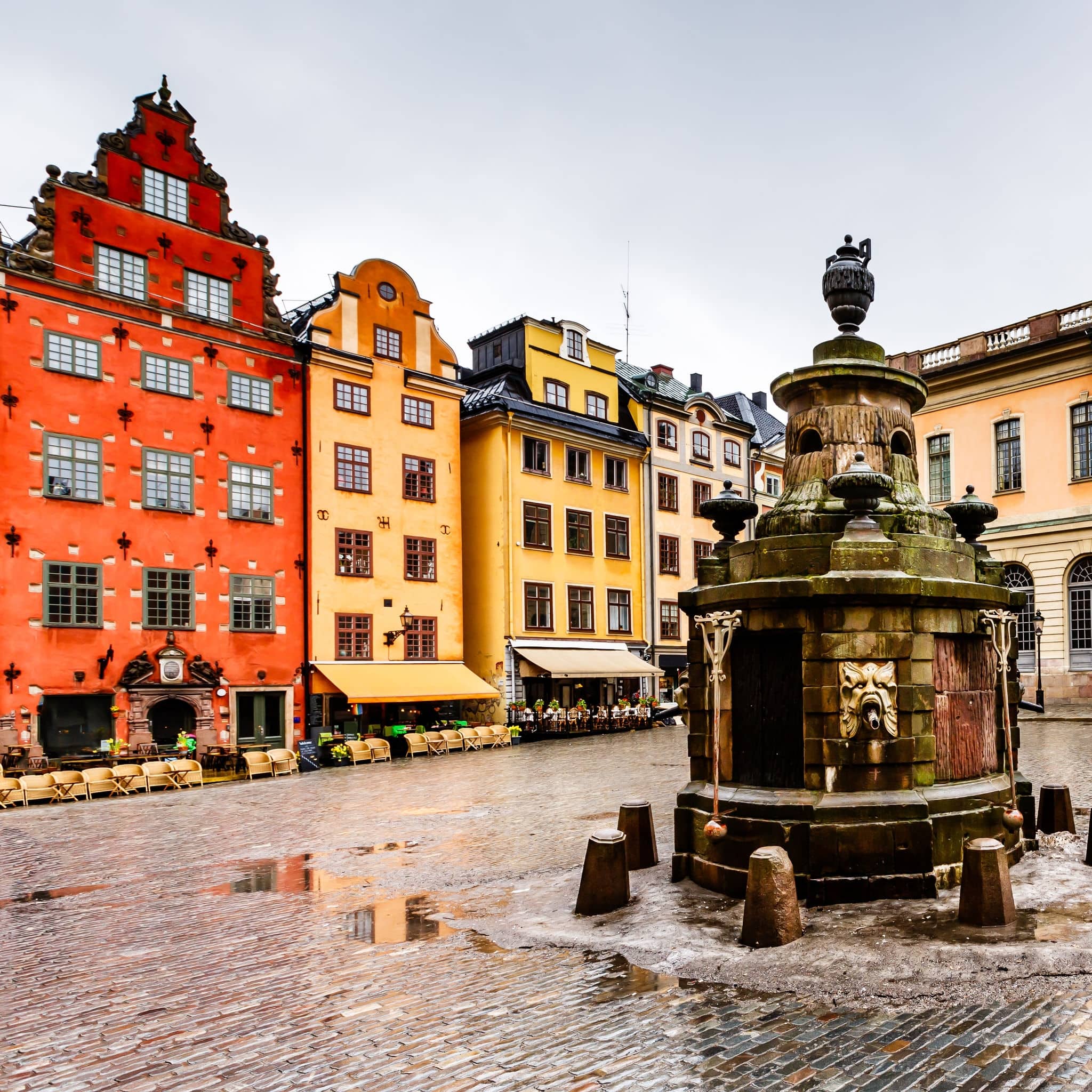 Stortorget in Old City (Gamla Stan), the Oldest Square in Stockholm, Sweden
