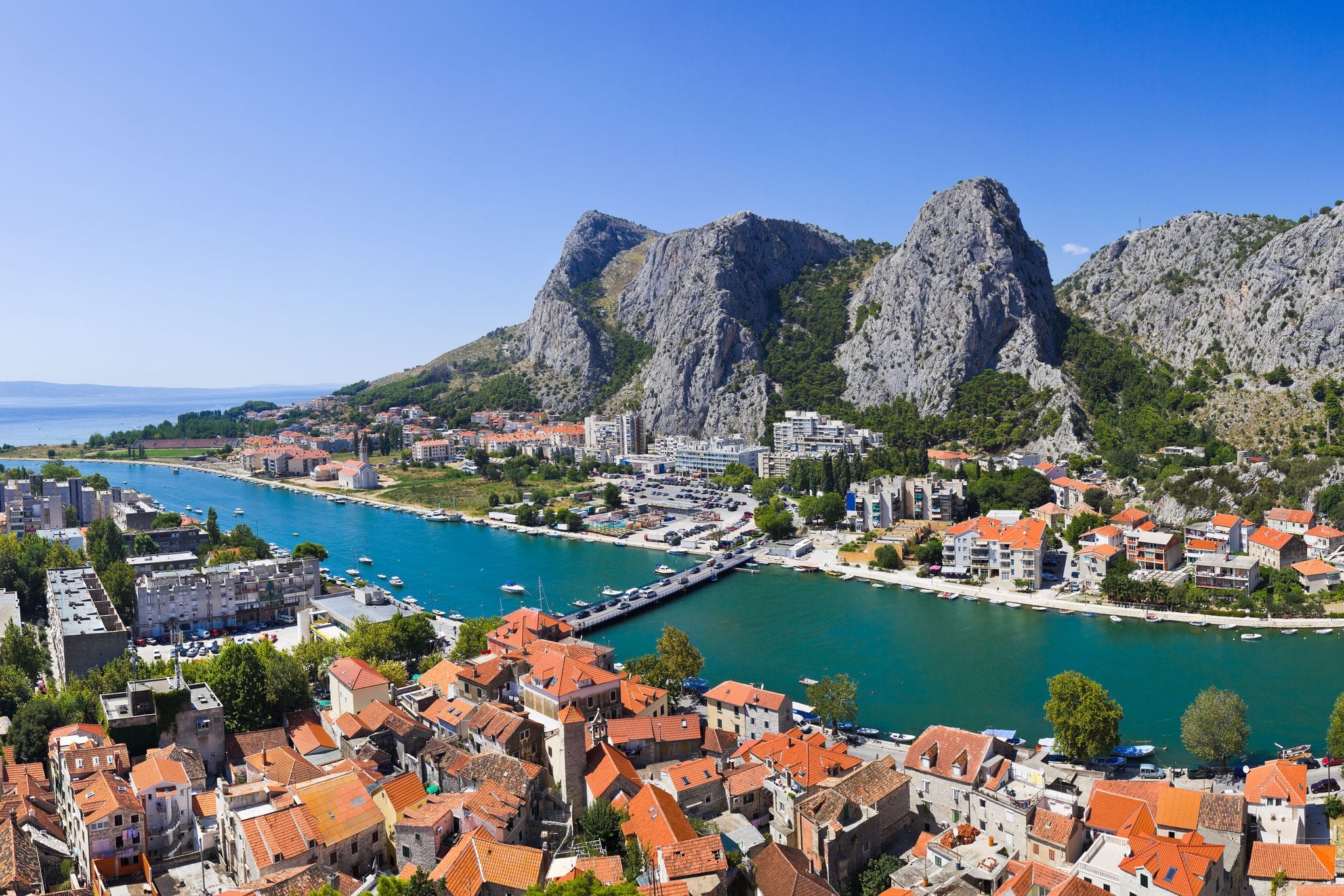 Town Omis in Croatia - travel background