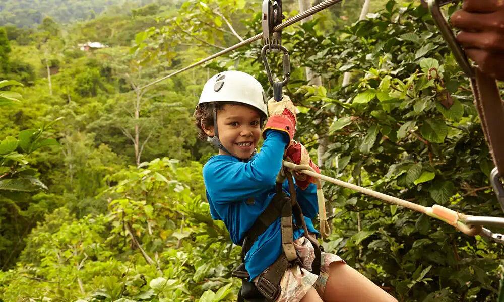 Ziplining is a family-friendly activity.