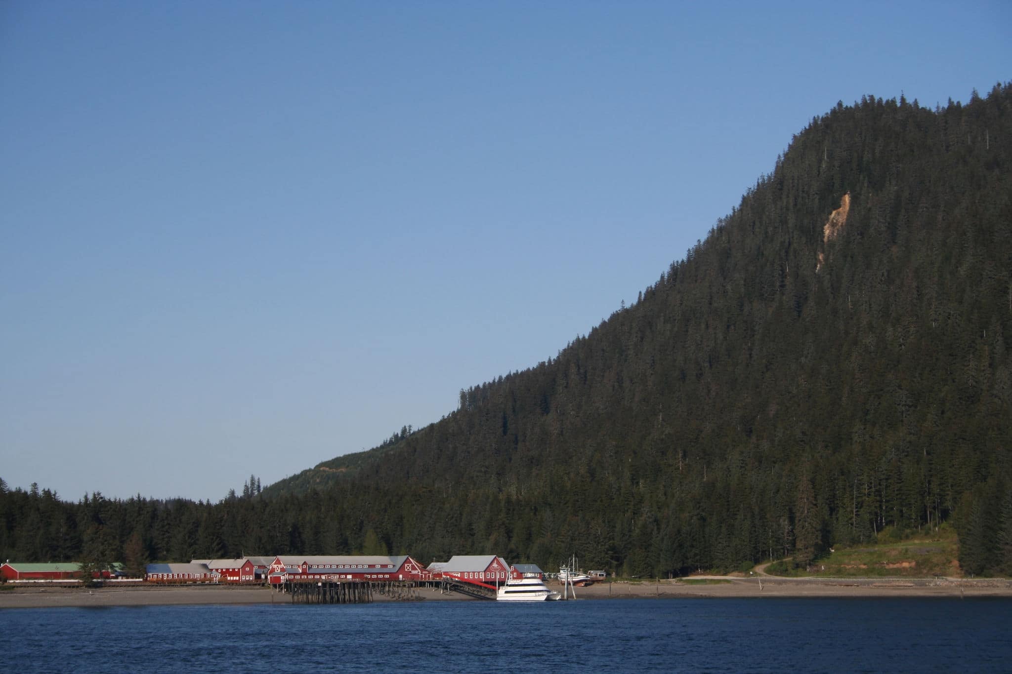 Old Fish Cannery at Native Village of Hoonah Alaska now used by Cruise Ships for Tourists
