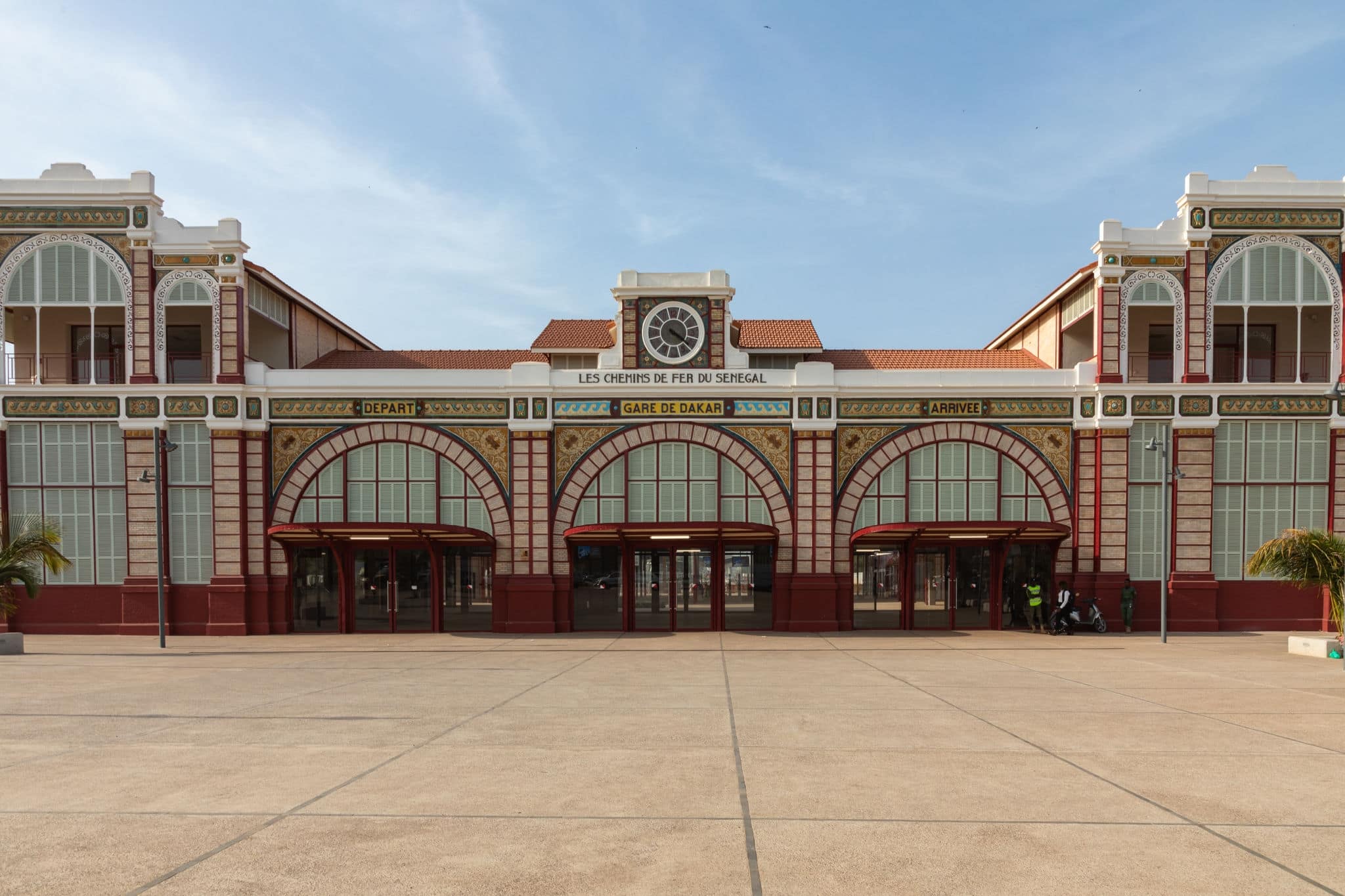 DAKAR, SENEGAL - NOVEMBER 11, 2019: People working and traffic at Senegal capital Dakar, West Africa.