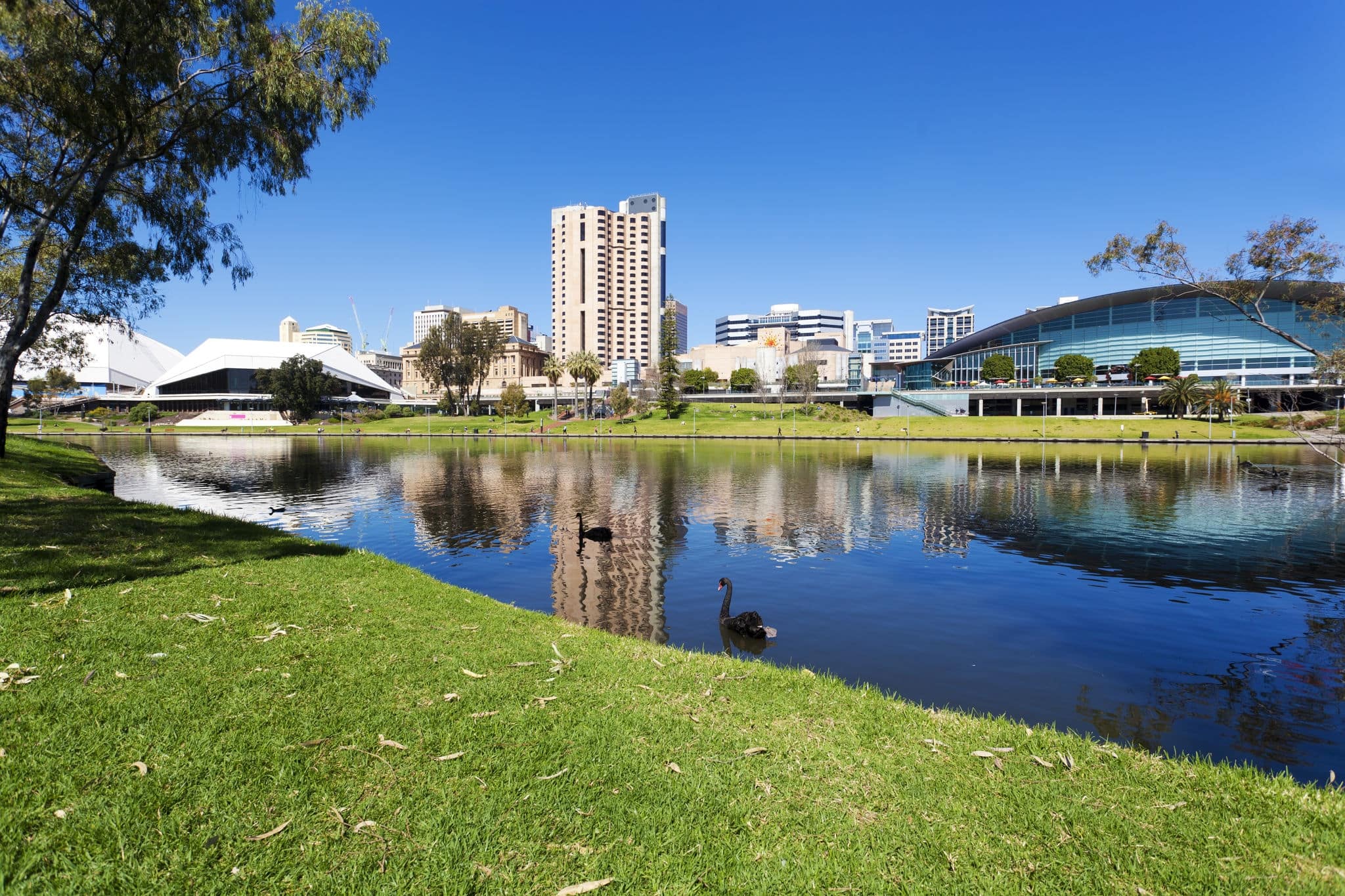View of the Riverbank Precinct of Adelaide in South Australia in daytime