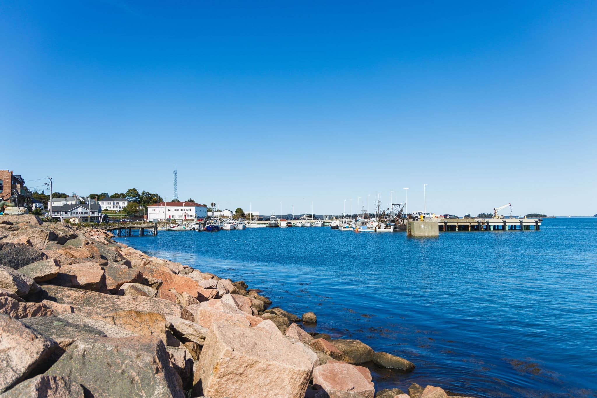 A harbor in Eastport, Maine during the daytime