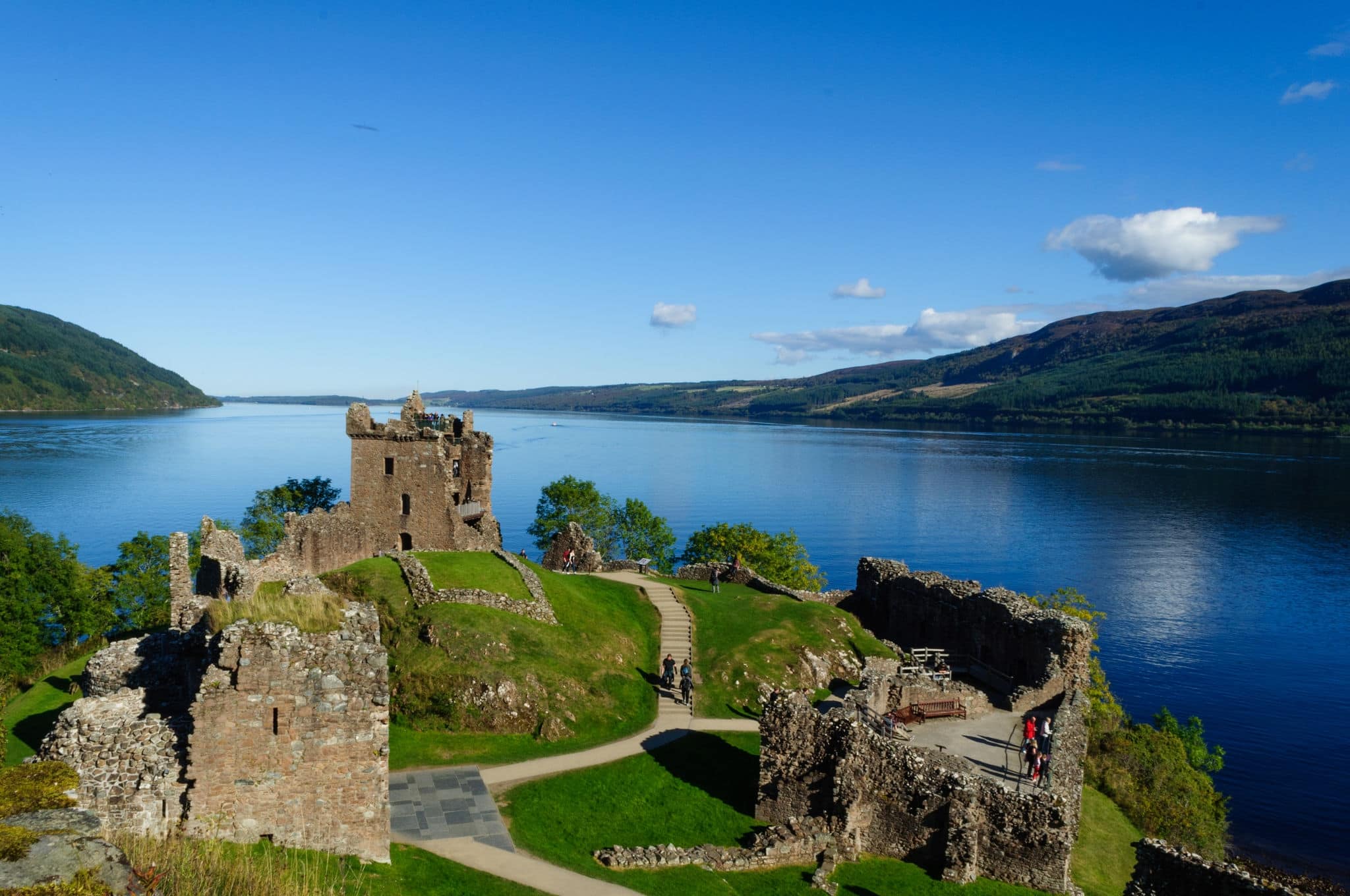 Urquhart Castle at Loch Ness in the Summer