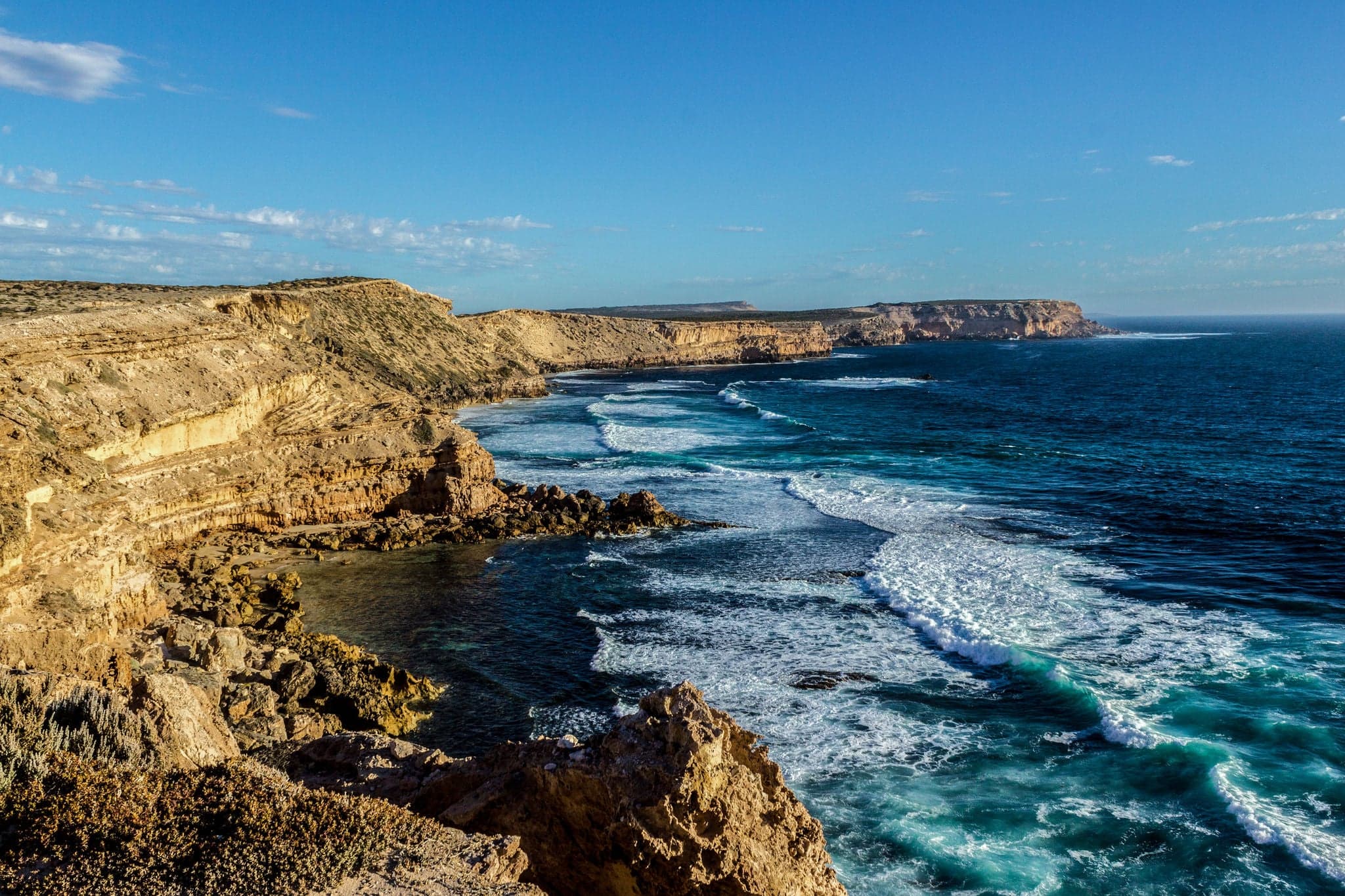 Famous cliffs near port lincon at sunset, South Australia