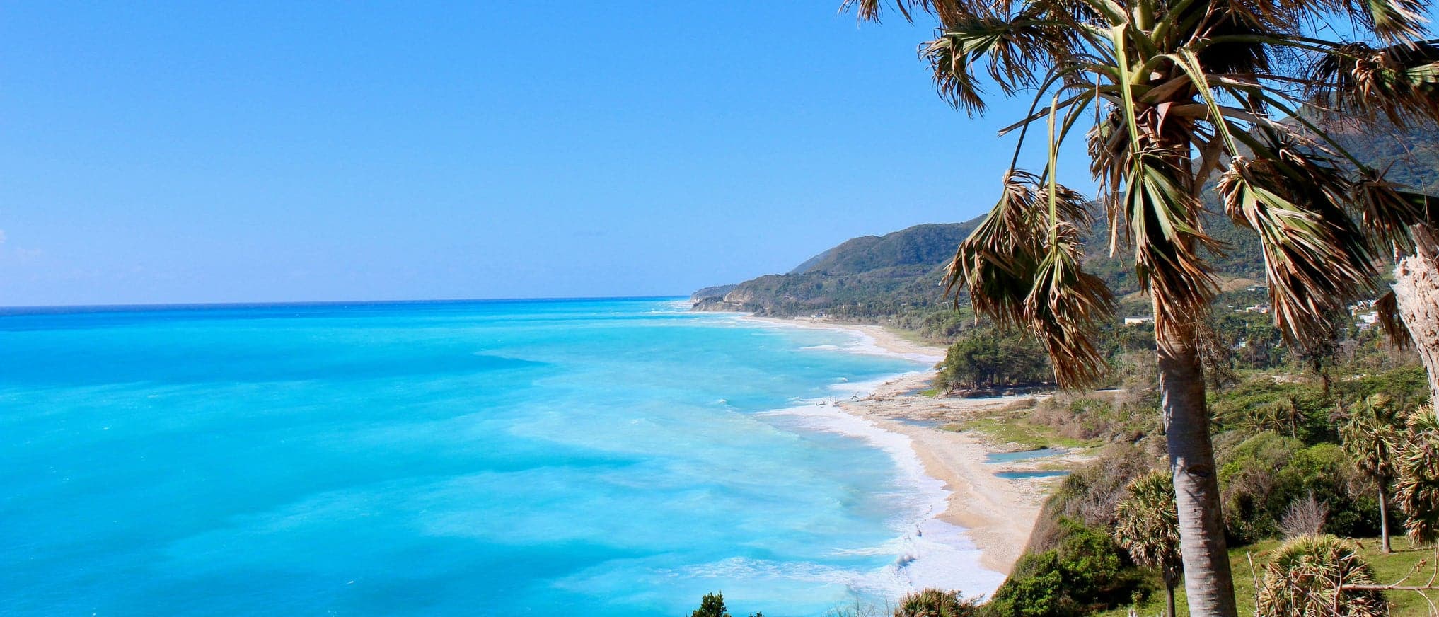 Beautiful view of the meditteranean sea in the Dominican Republic
