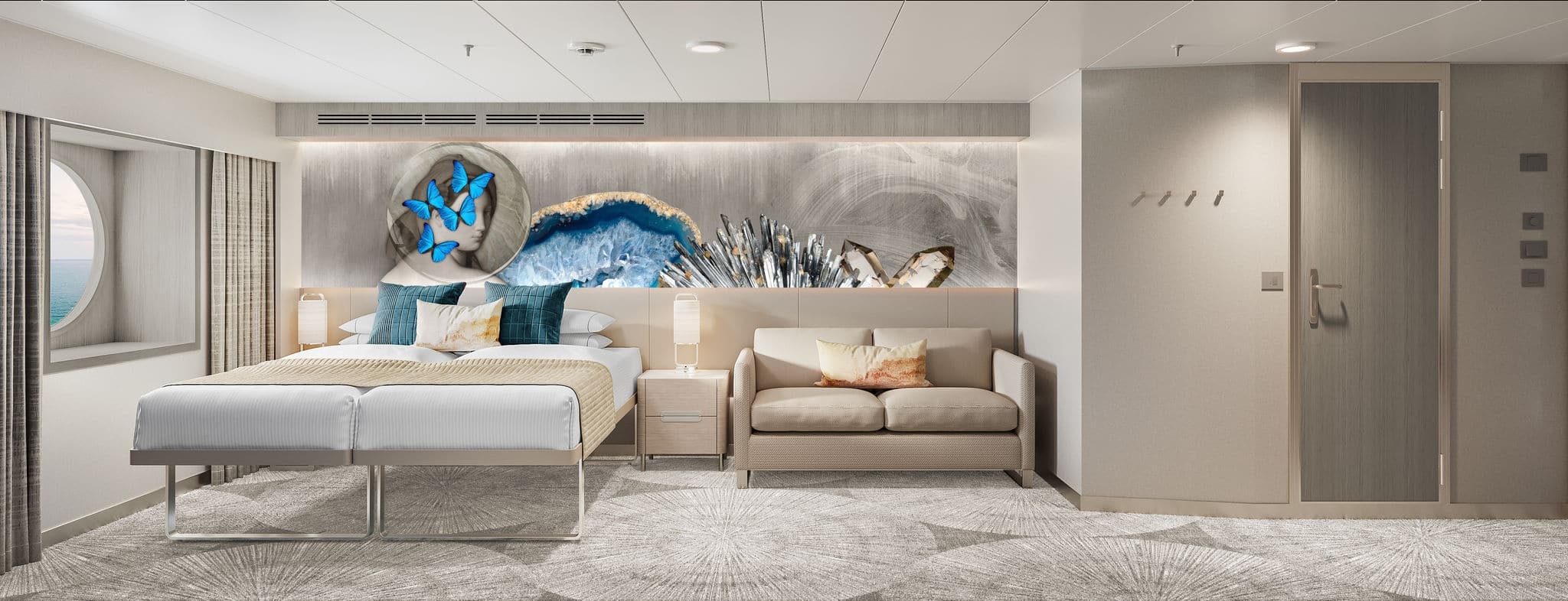 NCL Stateroom Prima Oceanview Solo Oceanview OT Bedroom