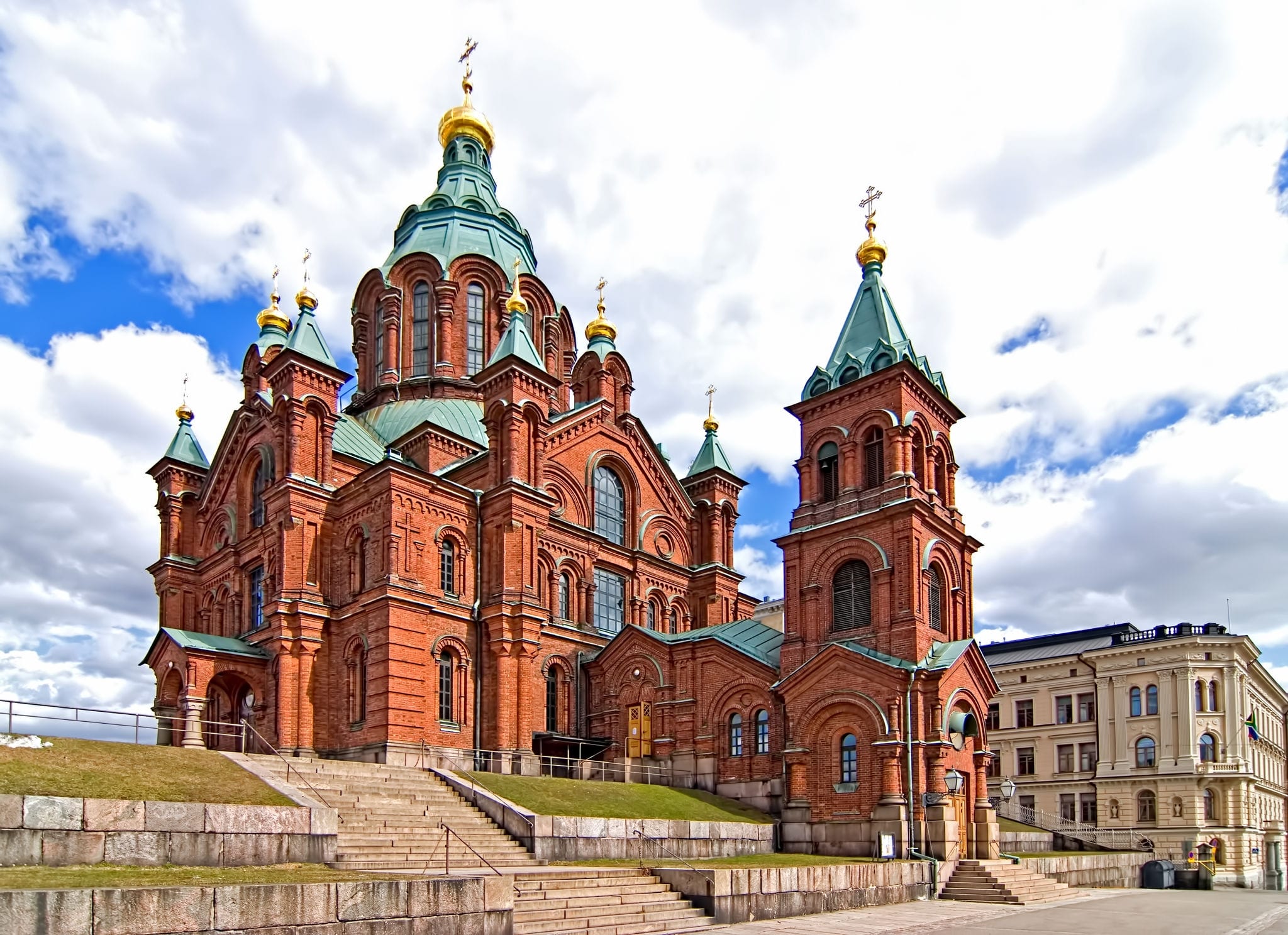Uspensky Cathedral in Helsinki. Finland. Tourist destination.