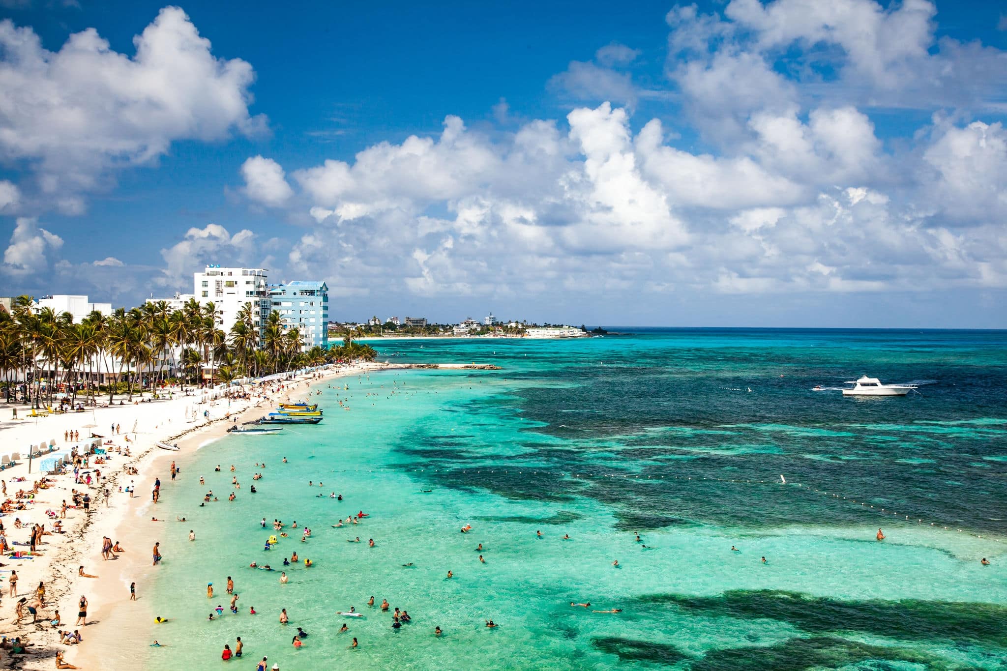 Colorful caribbean beach in San Andres Island