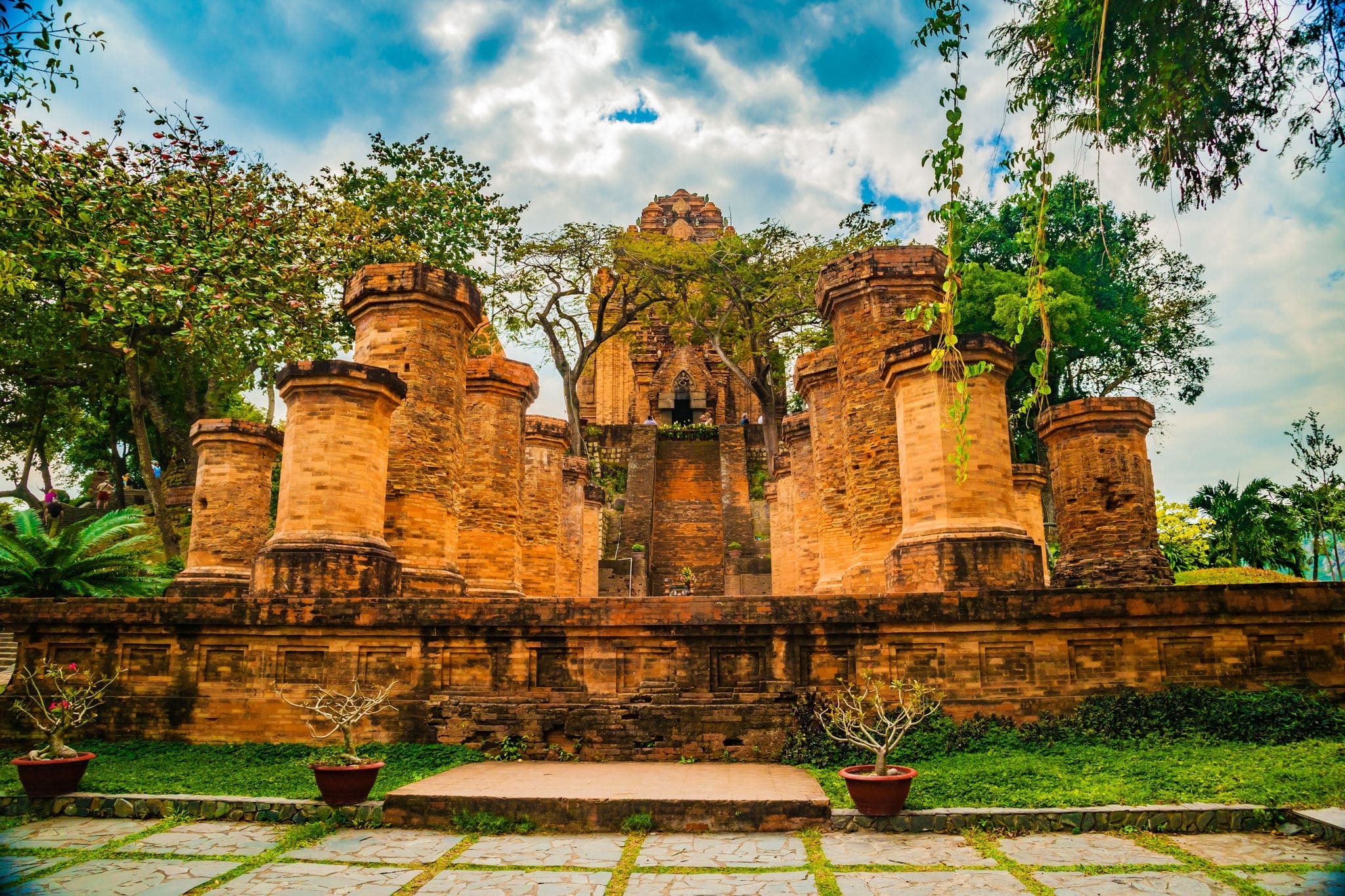 The towers of Po Nagar near Nha Trang in Vietnam. Towers were built by the Cham civilization