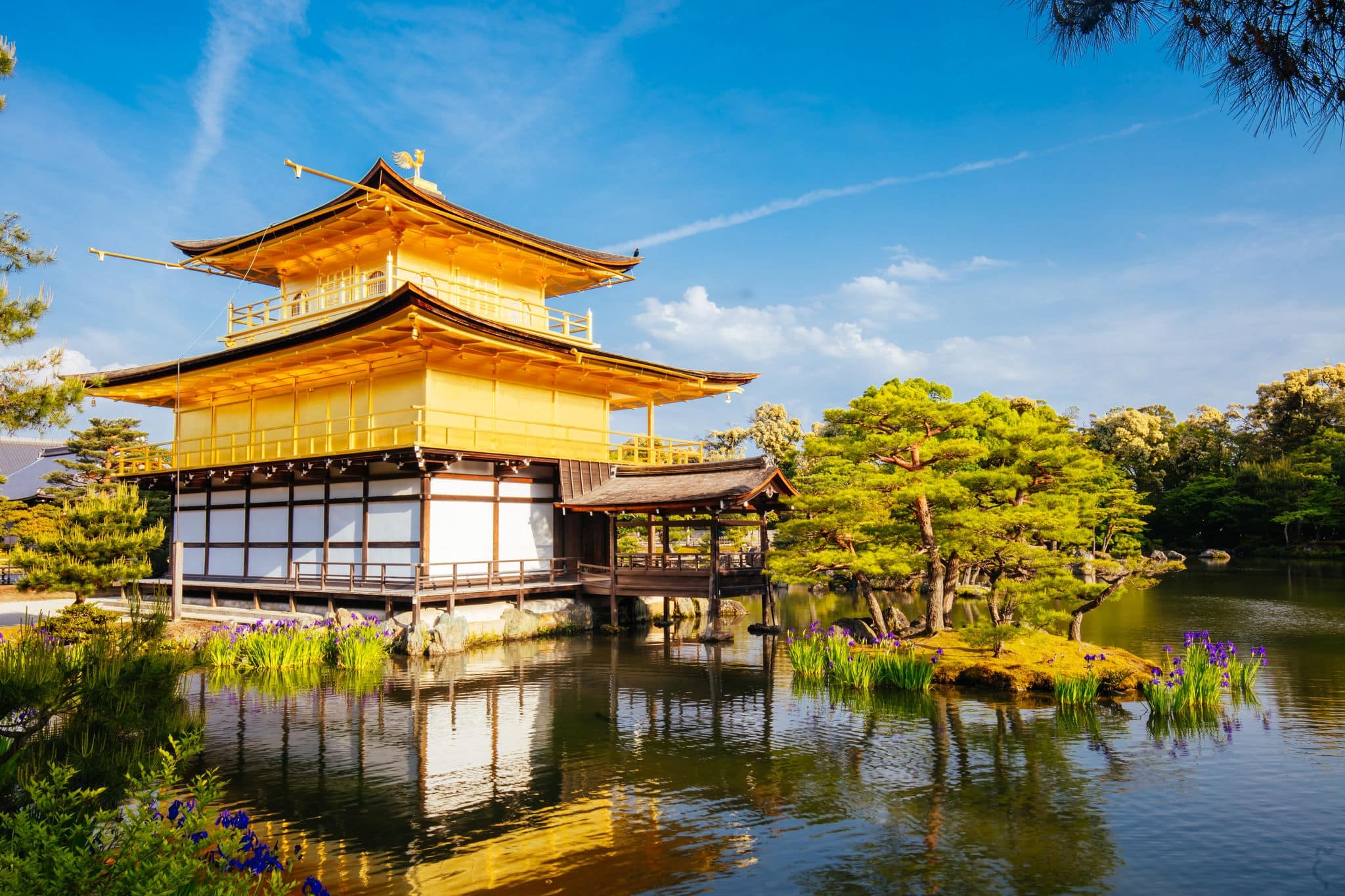 The world famous Kinkakuji Temple (The Golden Pavilion) in Kyoto, Japan