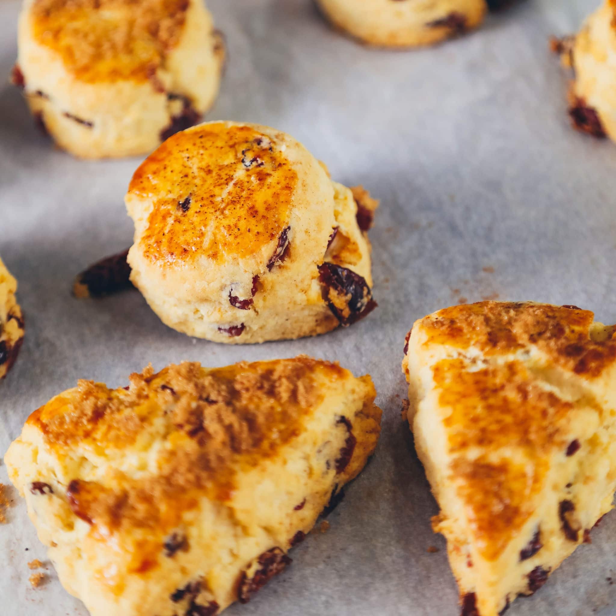 Freshly baked soft bannock with low carb ingredients on baking paper. Top view