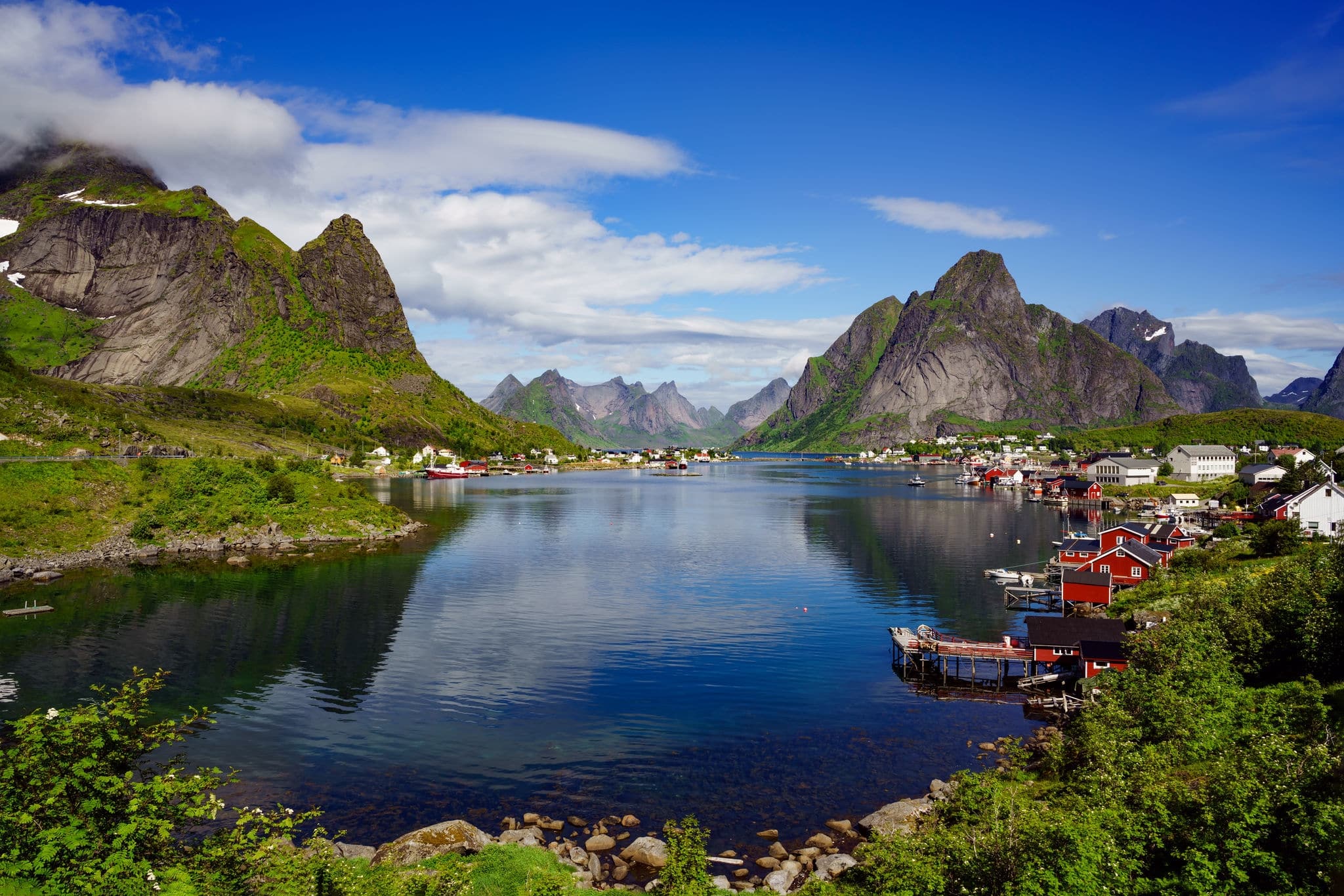 Lofoten islands is an archipelago in the county of Nordland, Norway. Is known for a distinctive scenery with dramatic mountains and peaks, open sea and sheltered bays, beaches and untouched lands.