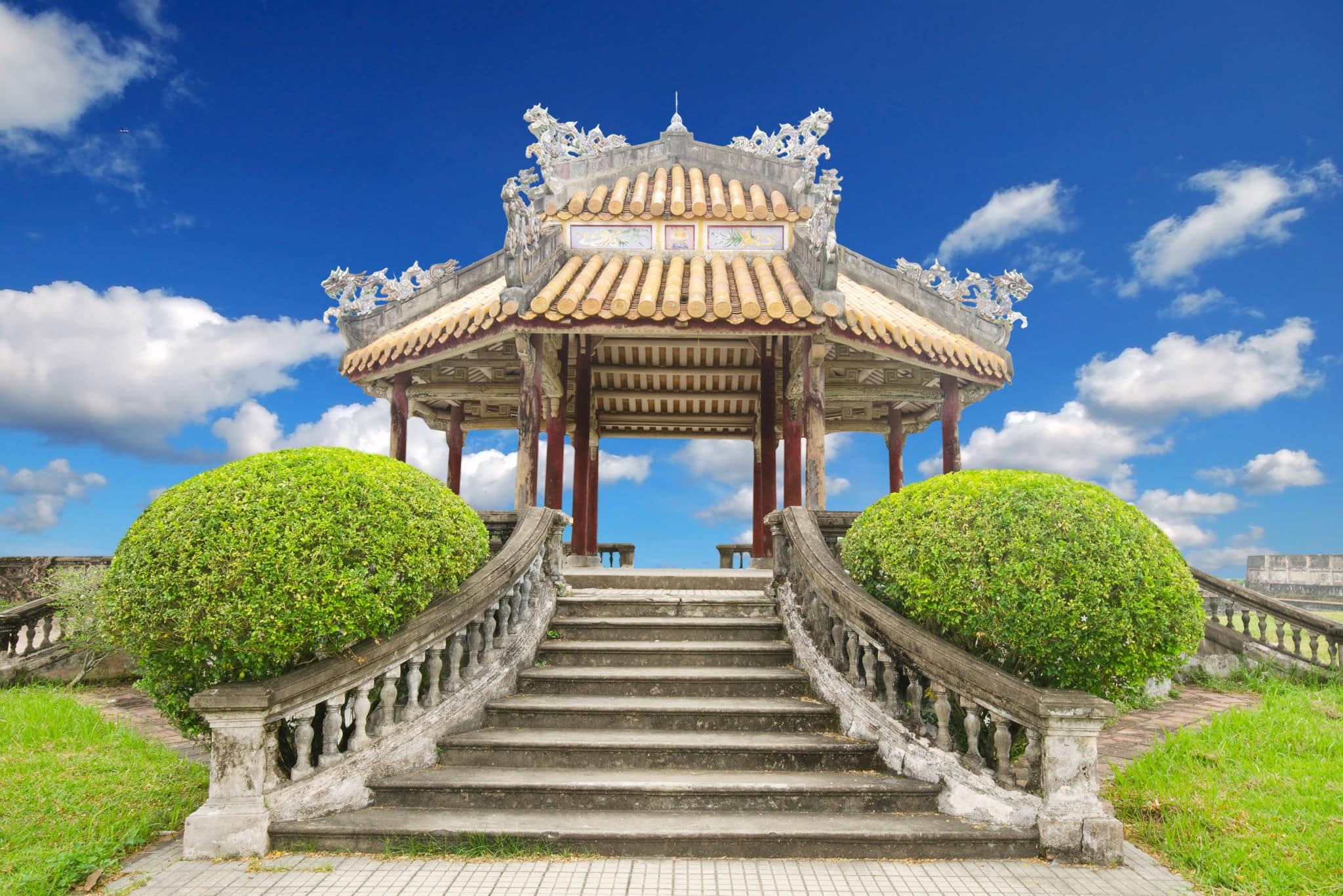 small pavilion in Hue citadel , Vietnam 