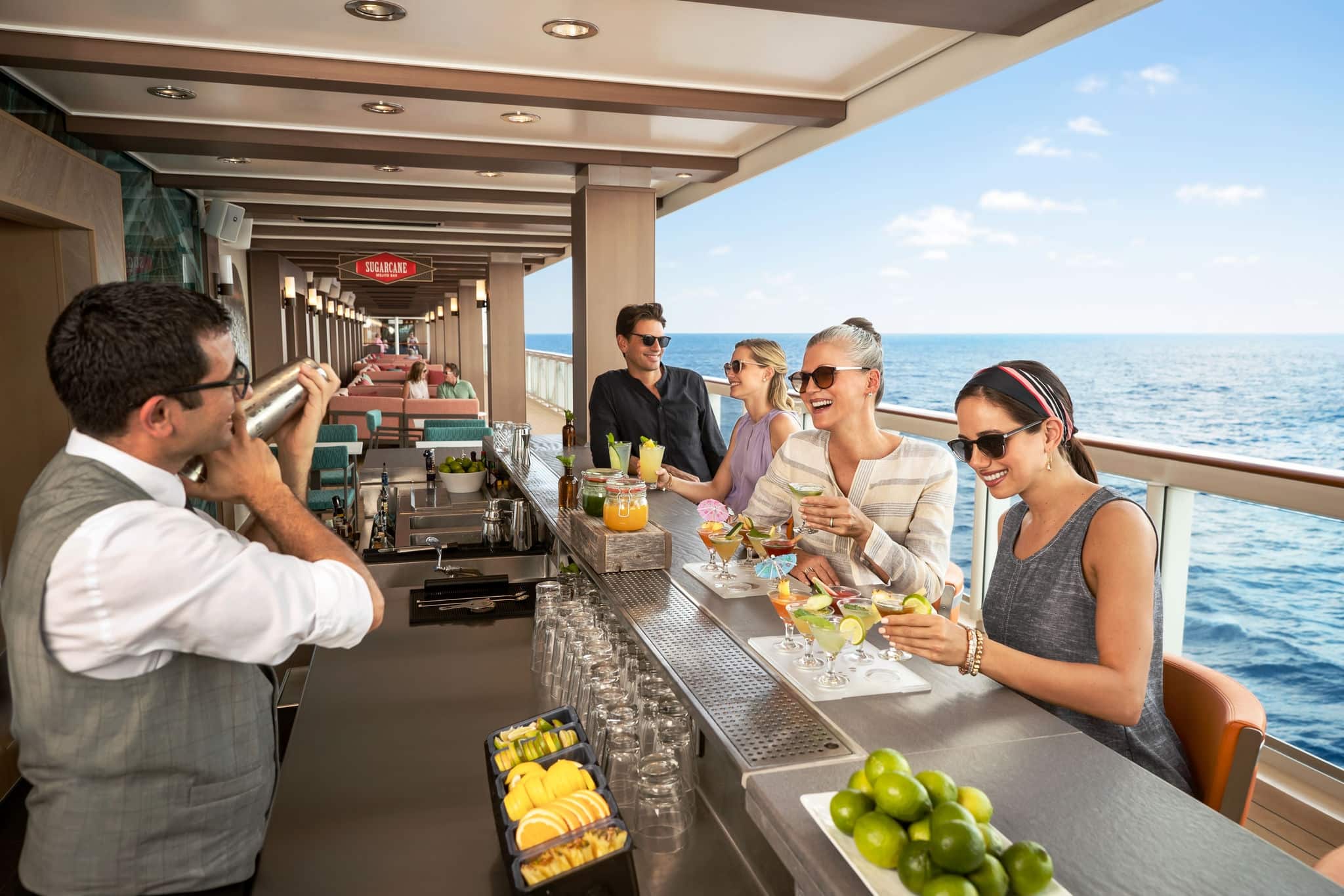 NCL Encore Bars Lounges Sugarcane Mojito Bar On The Waterfront.