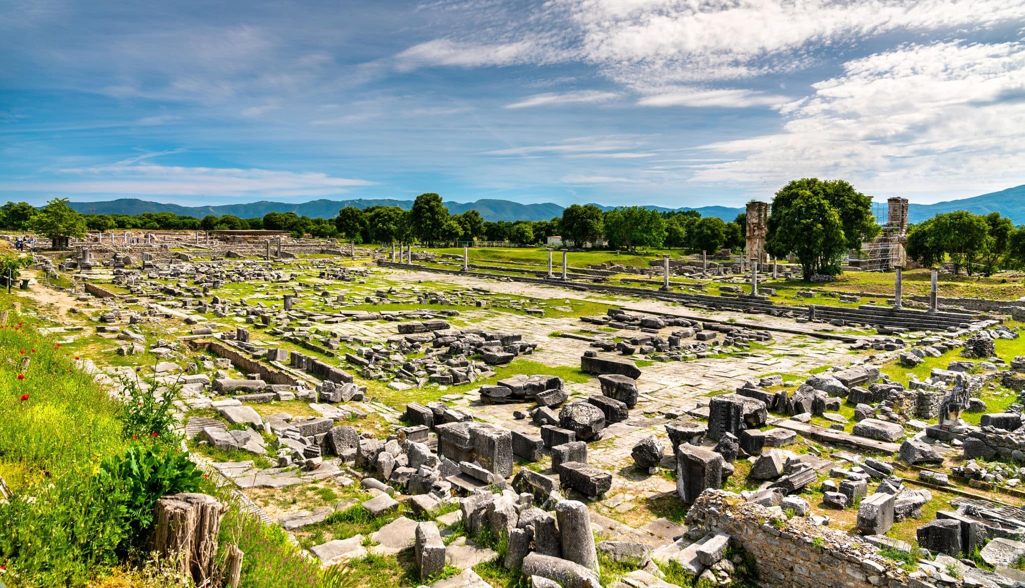 Ruins of the ancient city of Philippi. UNESCO world heritage in Macedonia, Greece