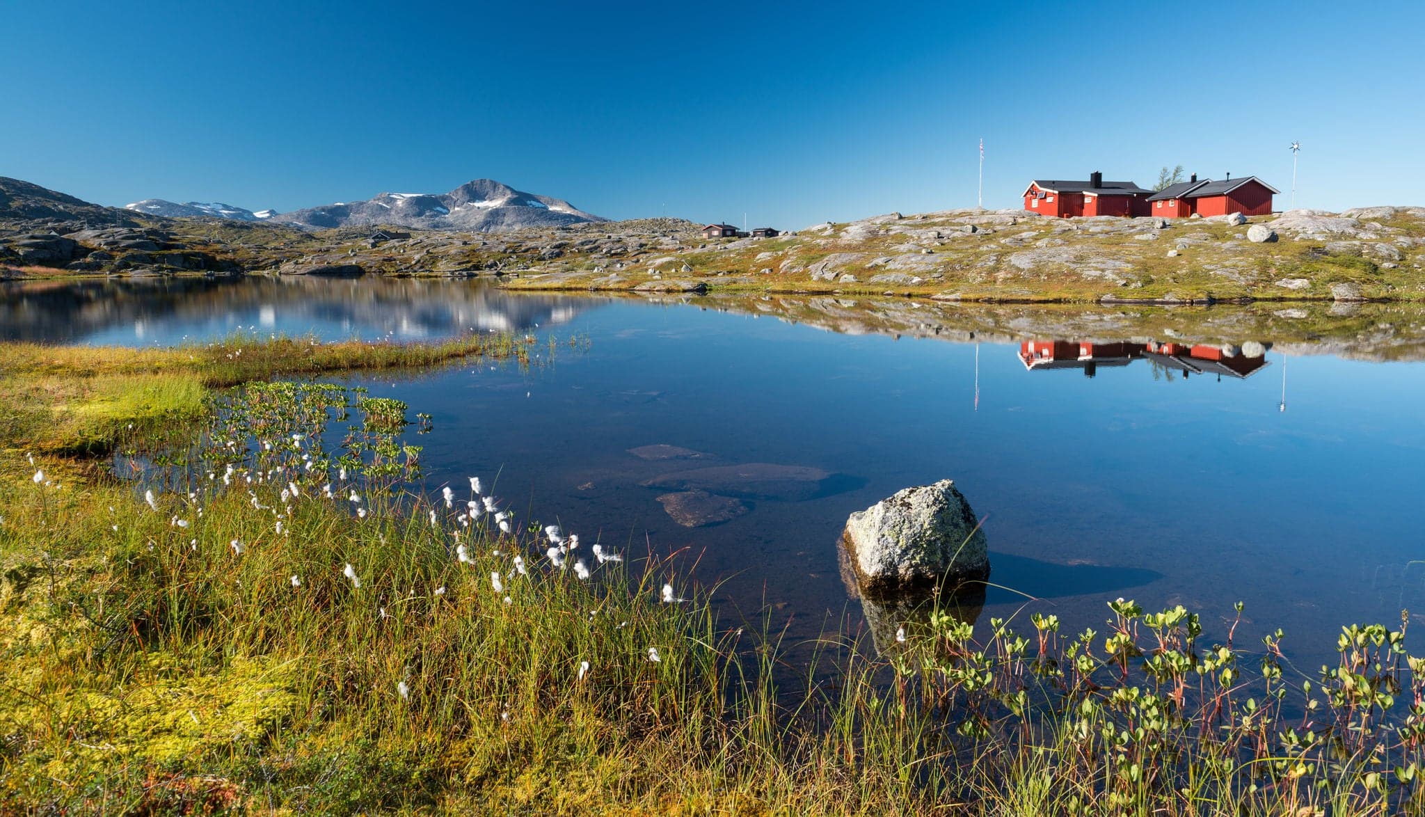 Typical Scandinavian Red Painted Cabins, Lapland