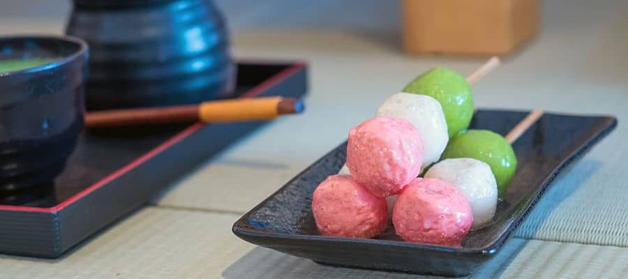 Dango is a sweet dumpling dessert.