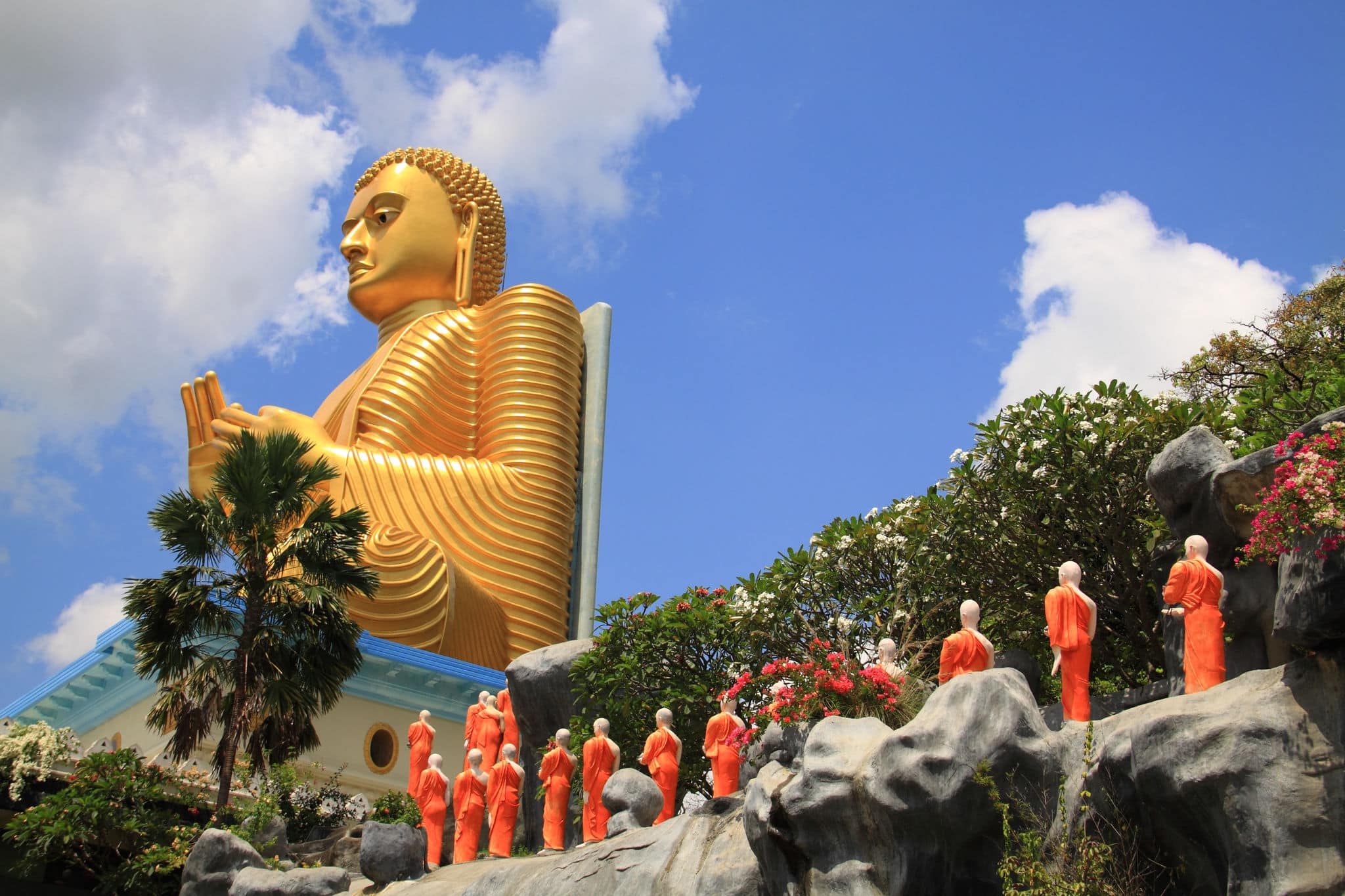 Golden Buddha Statue. UNESCO World Heritage Centre in Sri Lanka
