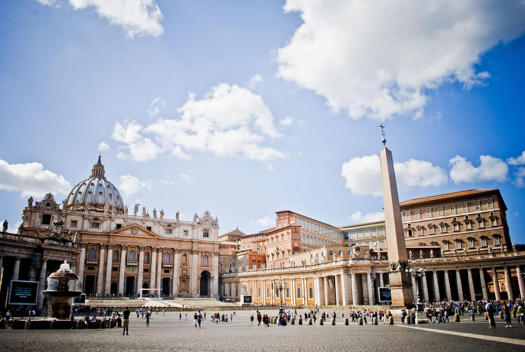 Beautiful View of St.Peter's Square with Basilica of St.Peter from Rome,Italy