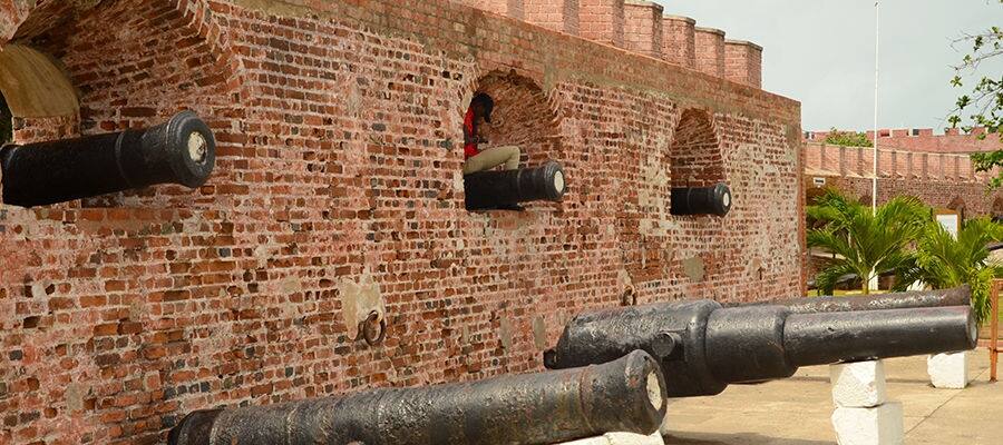 Cannons at the Fort Charles, Port Royal in Jamaica 