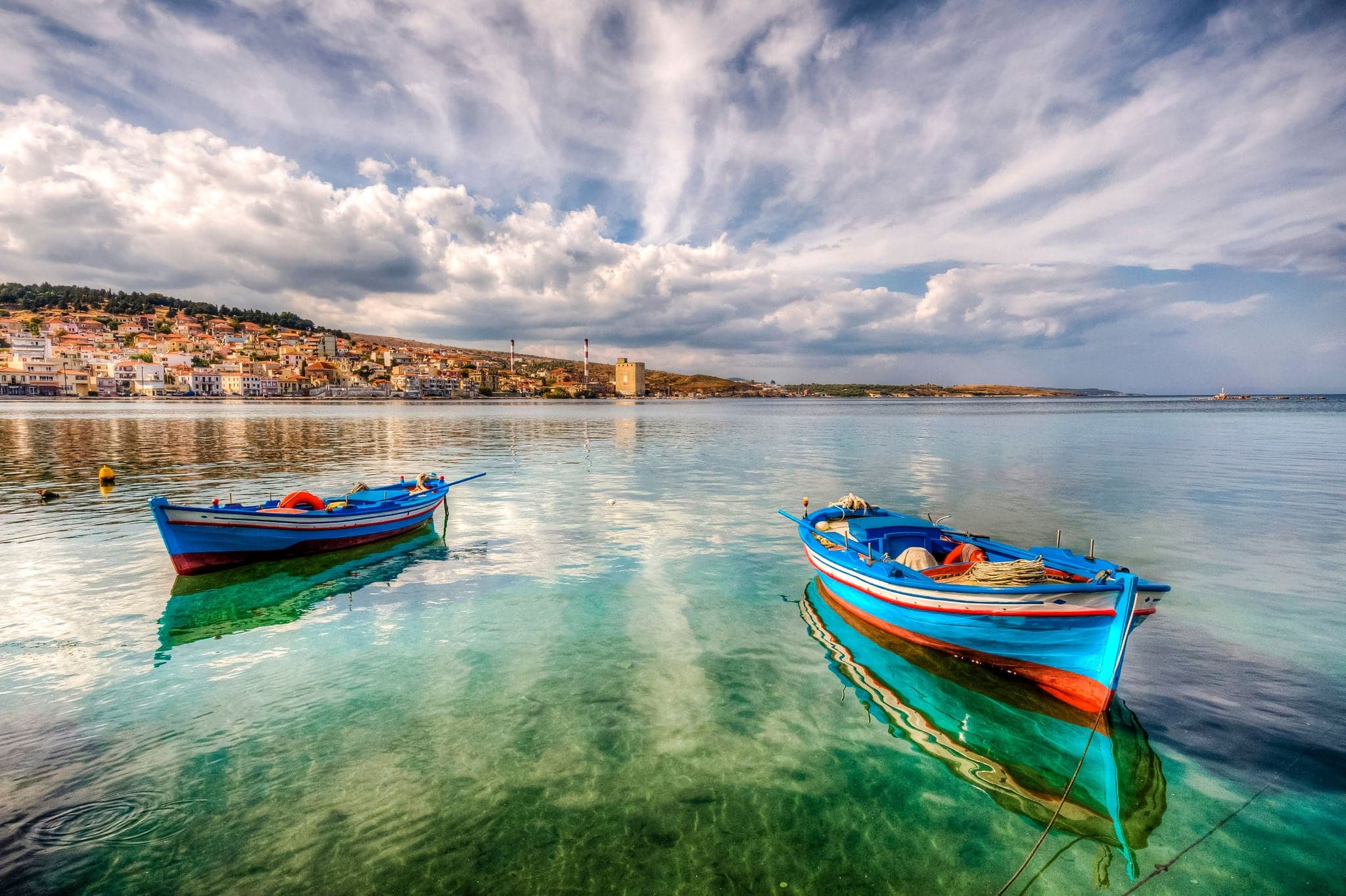 Old Harbor of Mytilini in Lesvos Island