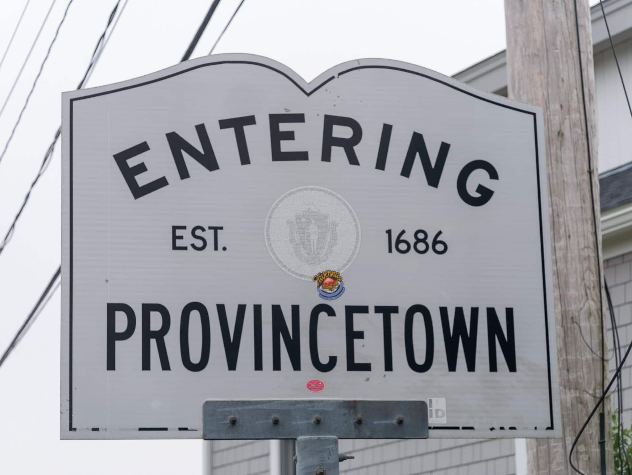 entering Provincetown Massachusetts road sign