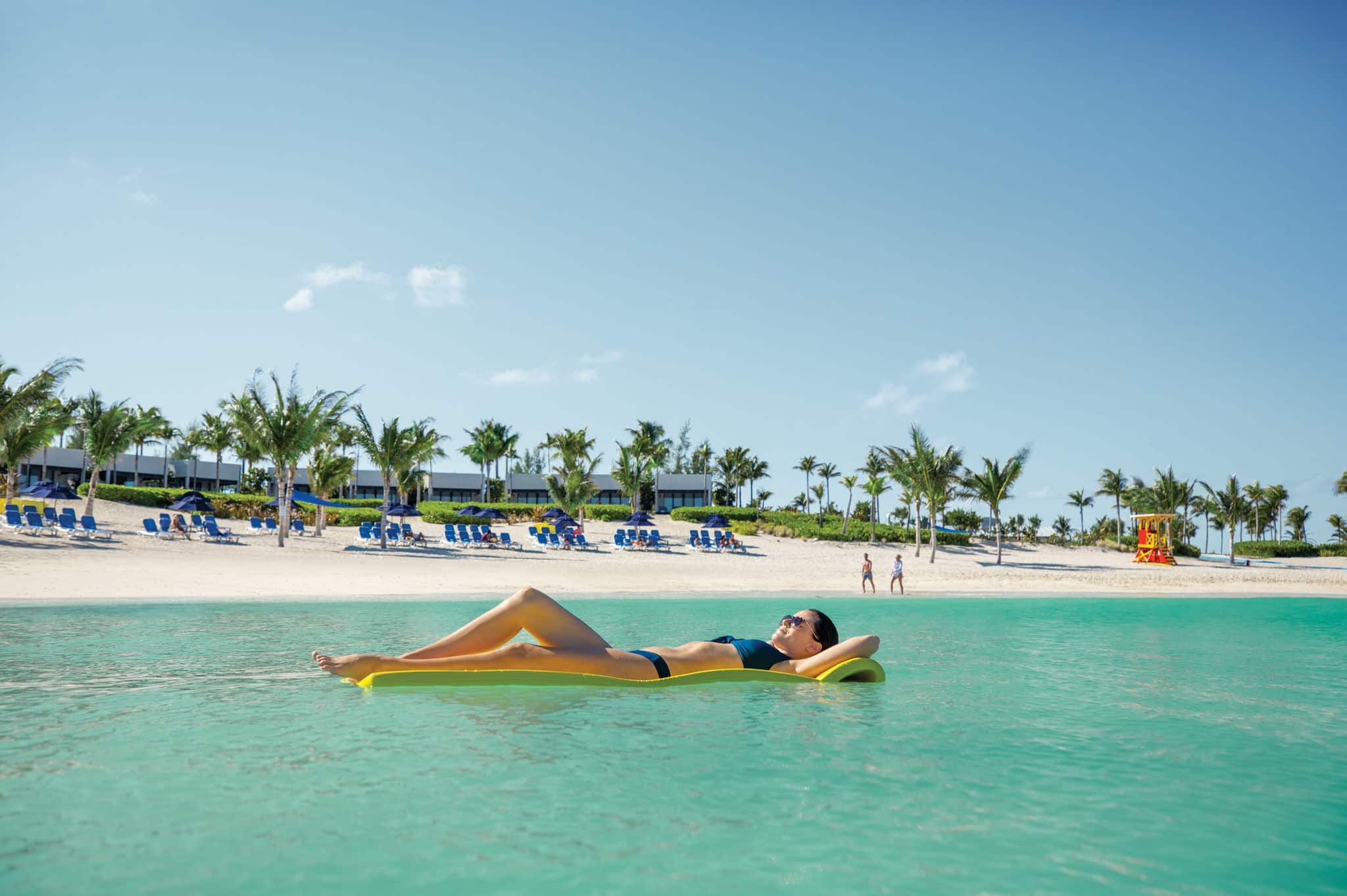 Floating in Great Stirrup Cay.