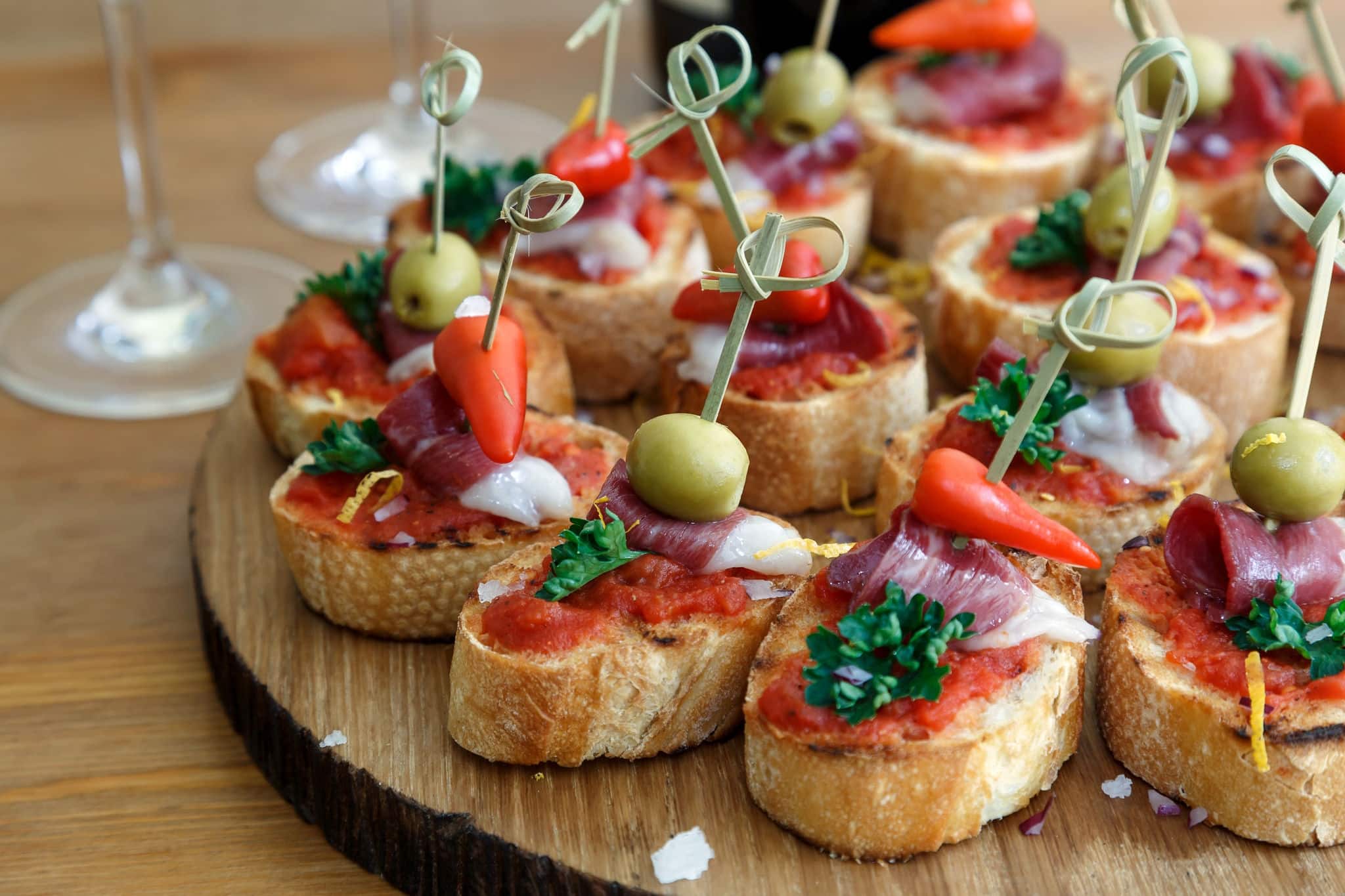 pintxos, tapas, spanish canapes party finger food