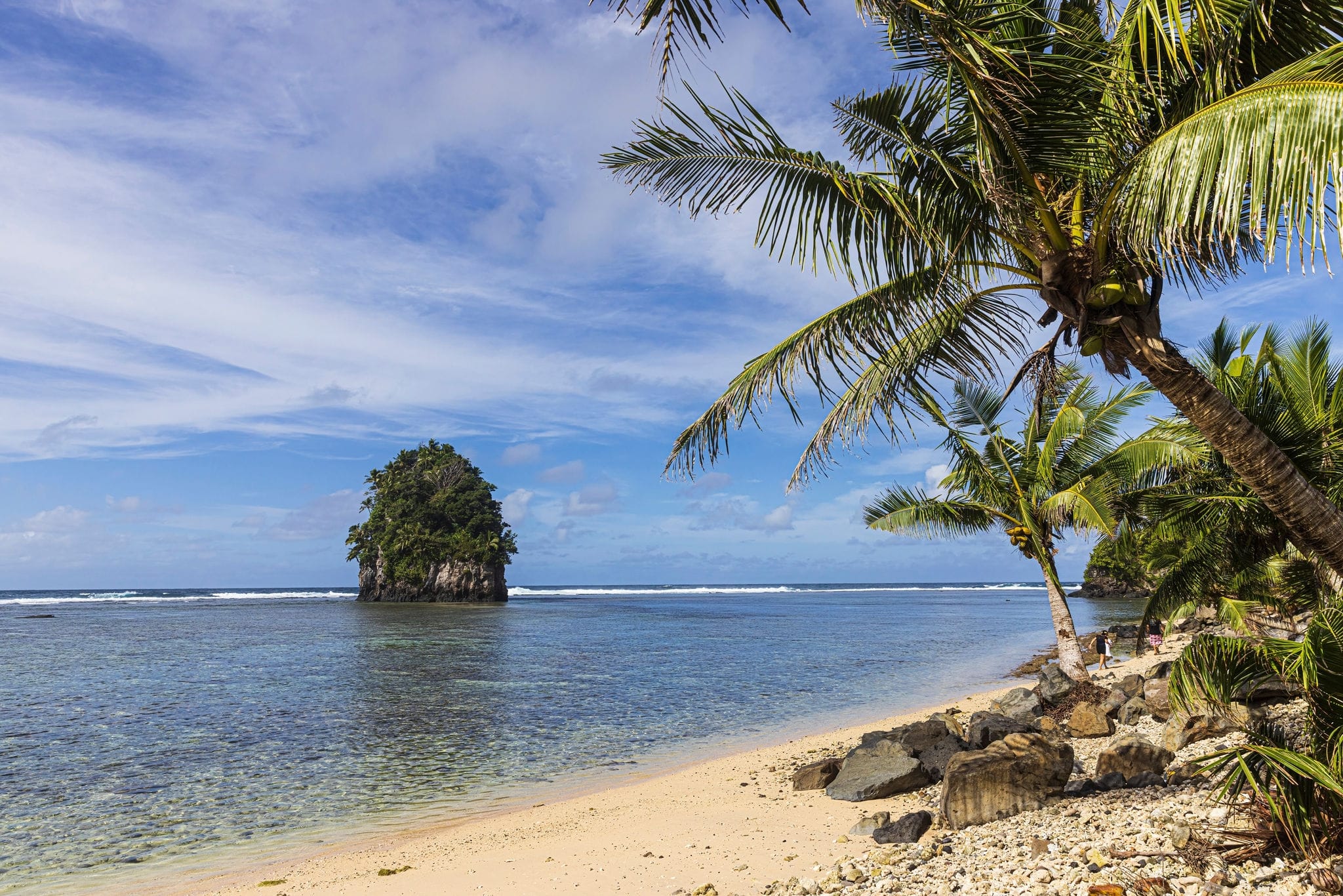 Beautiful landscape view of the National Park of American Samoa on the island of Tutuila.