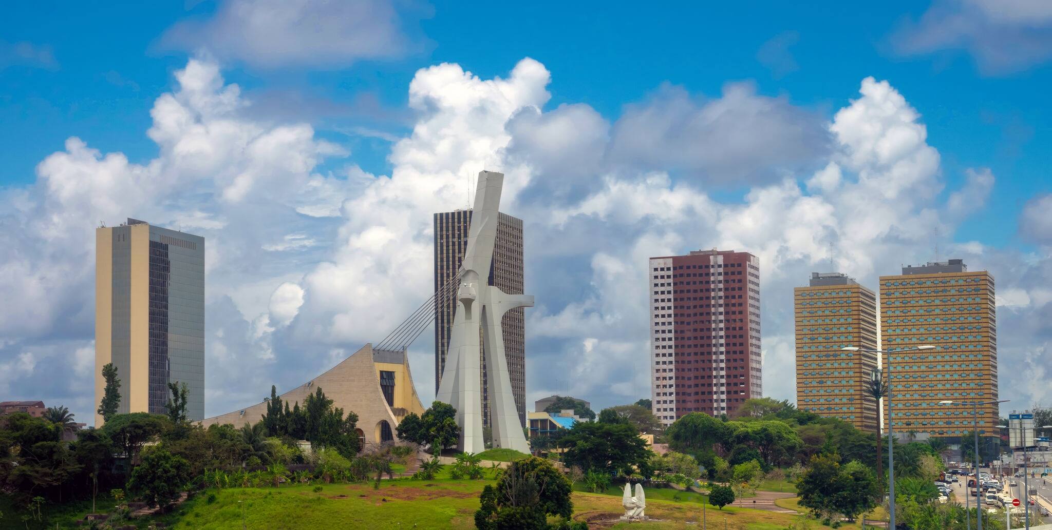 The monumental modernist Cathédrale Saint-Paul d,Abidjan (St. Paul's Cathedral), Abidjan, Côte d'ivoire (Ivory Coast), West Africa