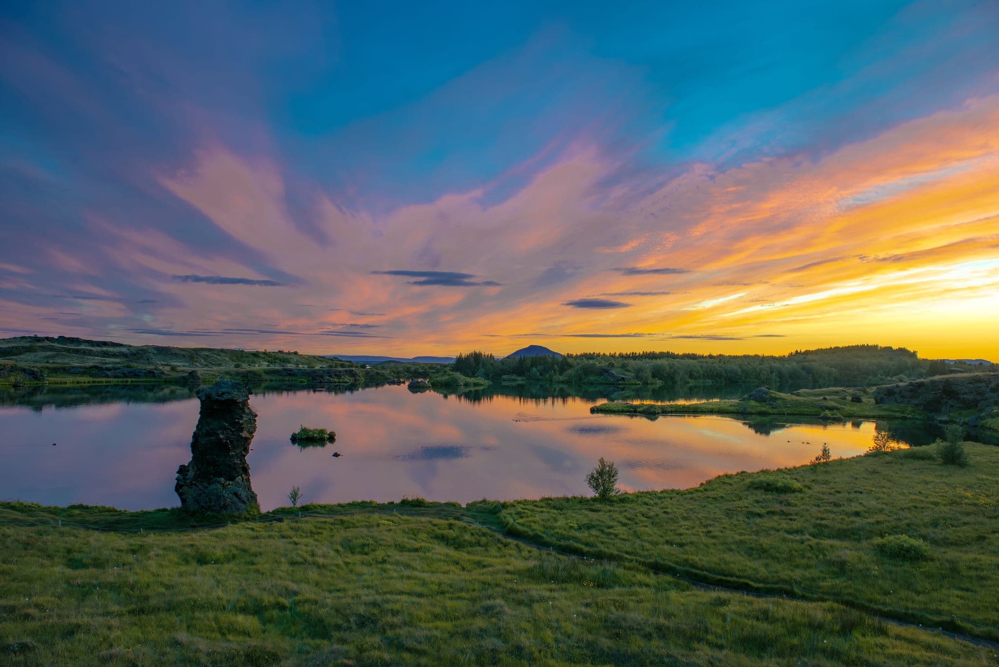 Seashore in Northwest Iceland at sunset.