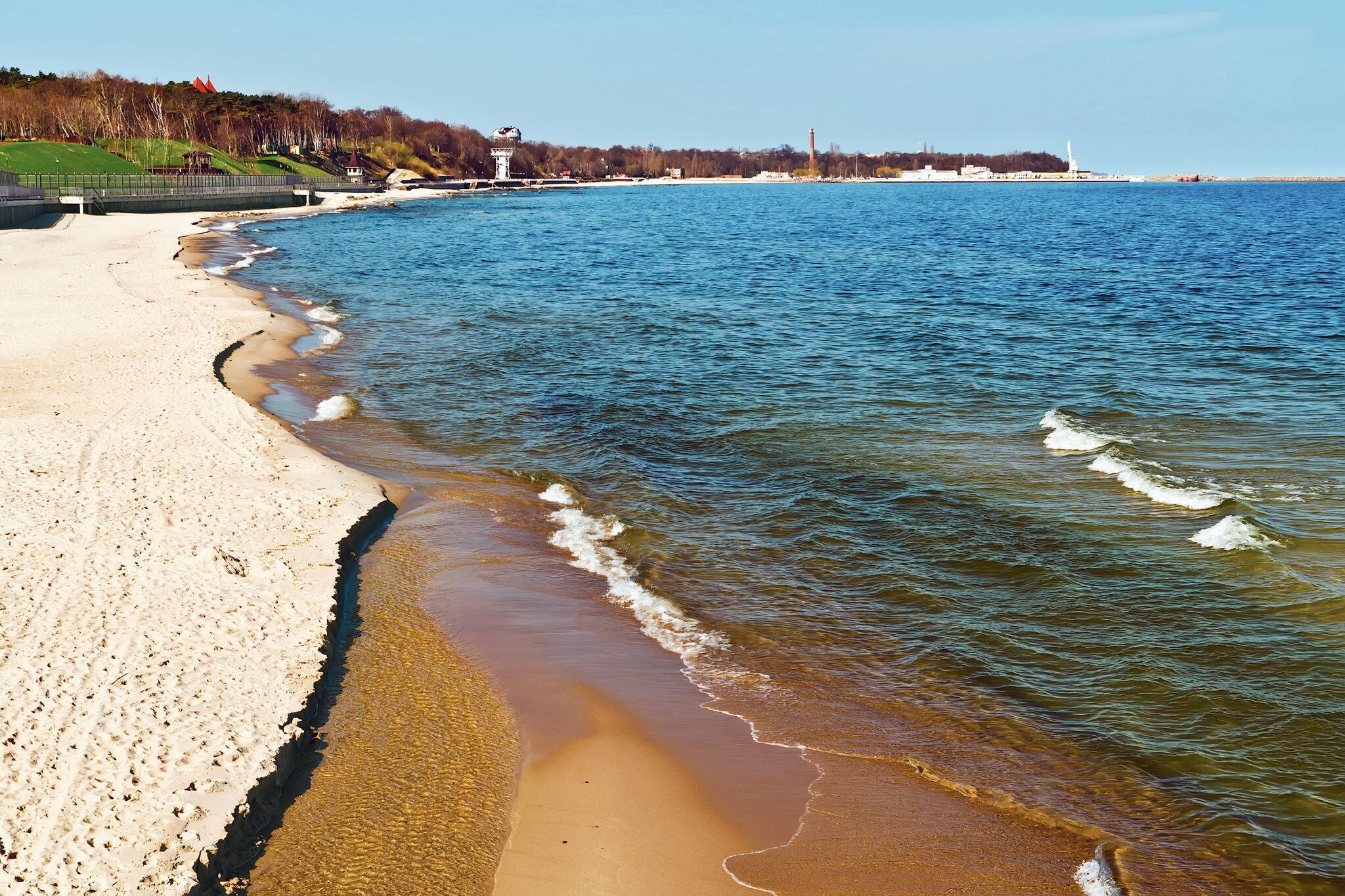Beach in the resort town of Pionersky (until 1946 Neukuhren). Kaliningrad region, Russia