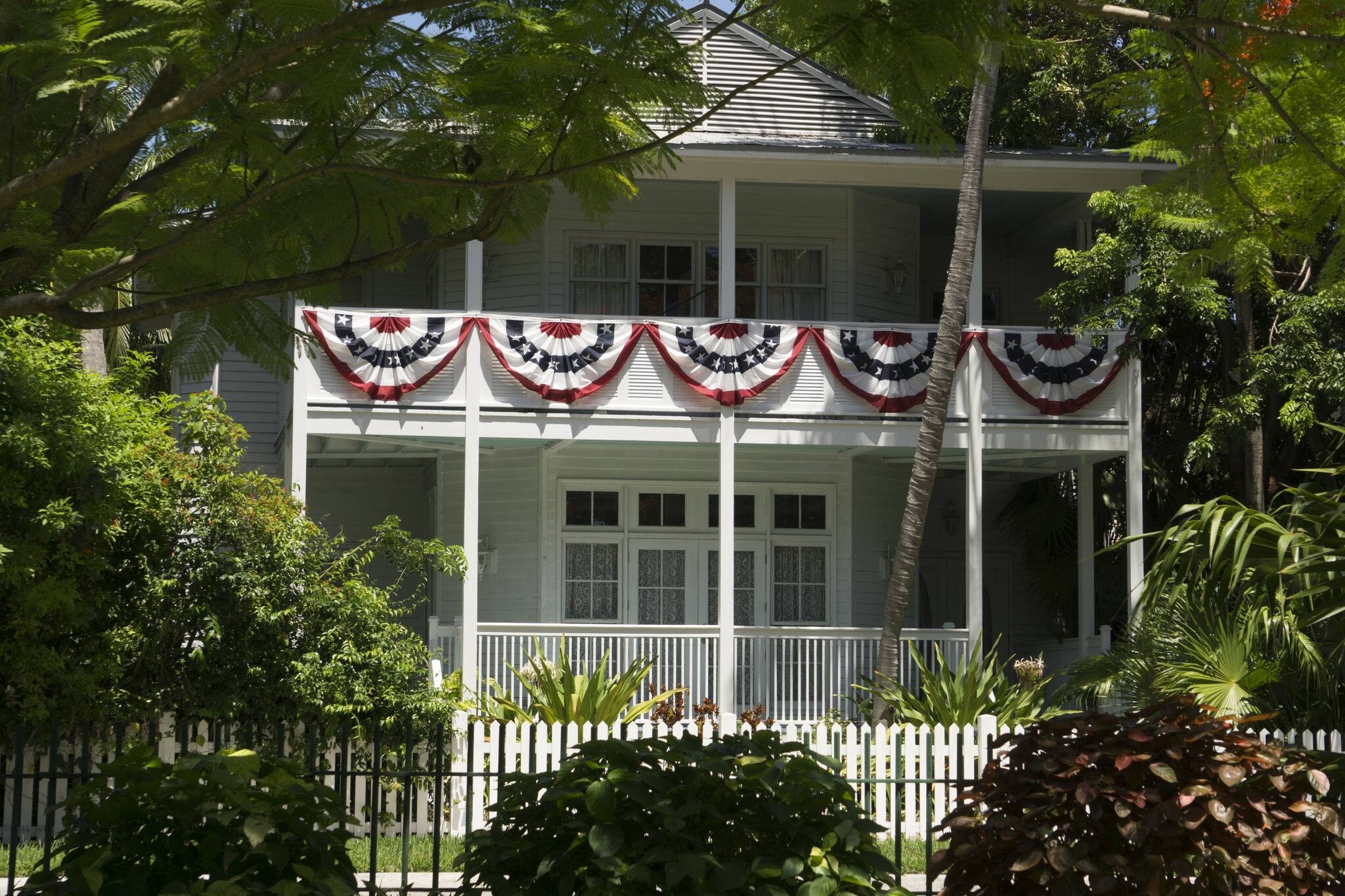 Harry Truman's Little White House in Key West, Florida on a sunny summer day.