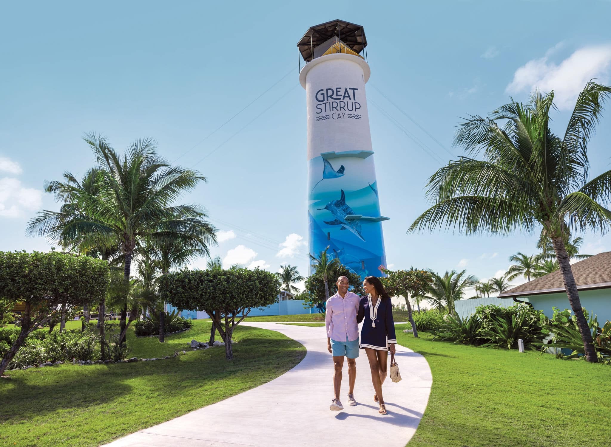 NCL Great Strrup Cay Cruise Couple Walking